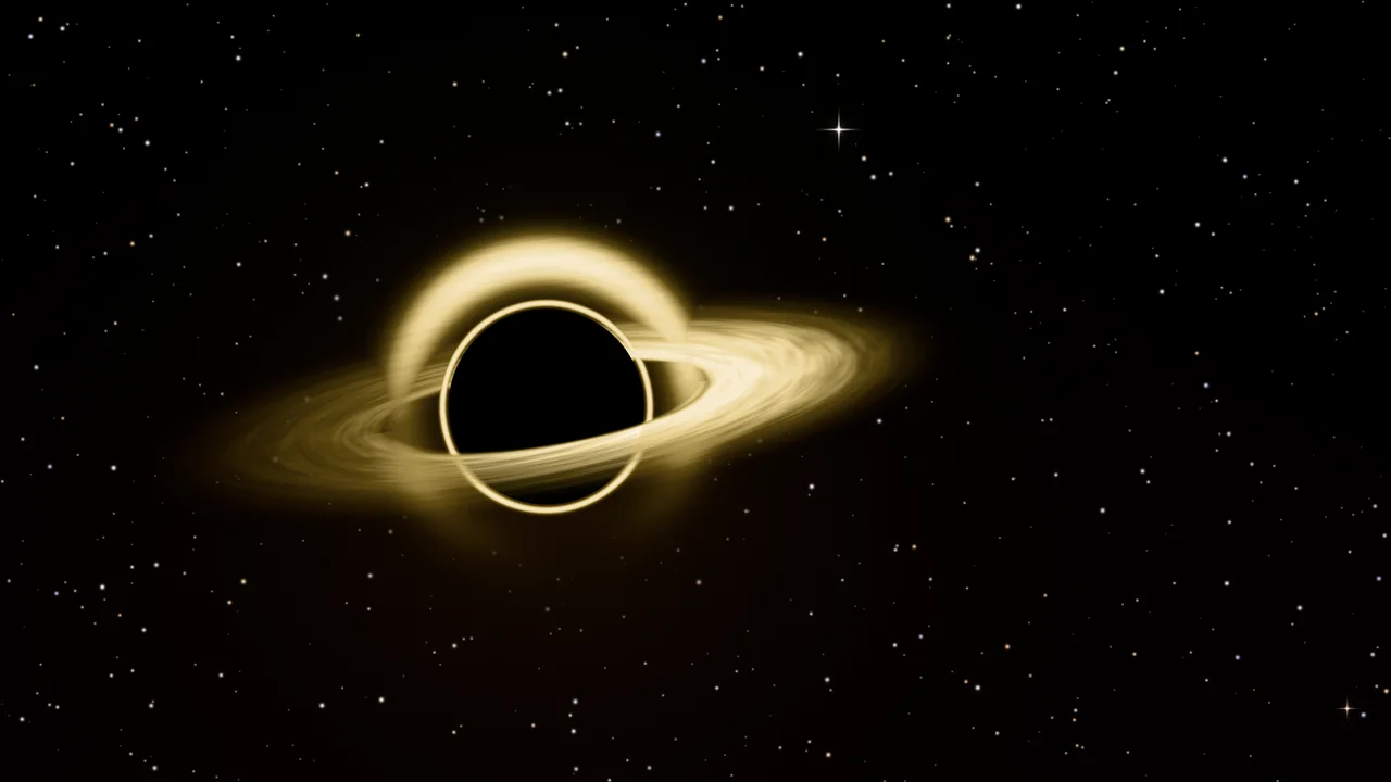 Gold Black Hole desktop wallpaper in 4K