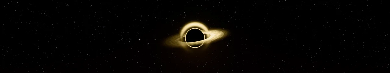 Gold Black Hole triple monitor wallpaper, 7680 × 1440