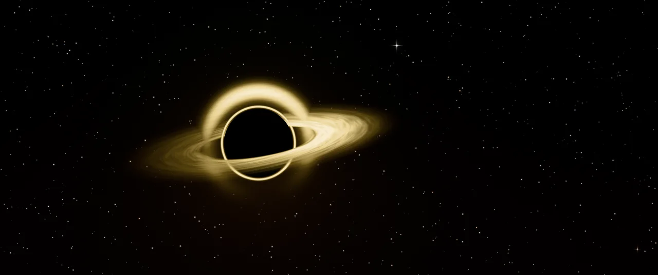 Gold Black Hole ultrawide wallpaper, 3440 × 1440
