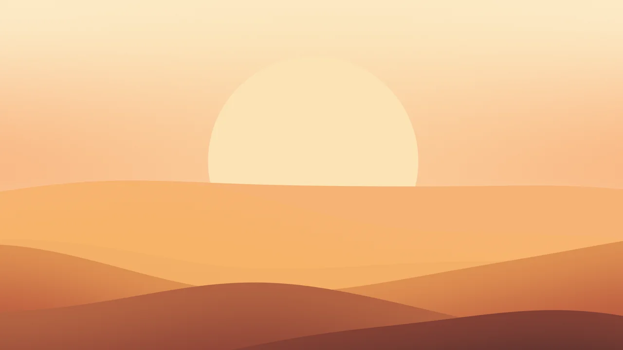 Golden Hour Minimalist Sunset Hills desktop wallpaper in 4K