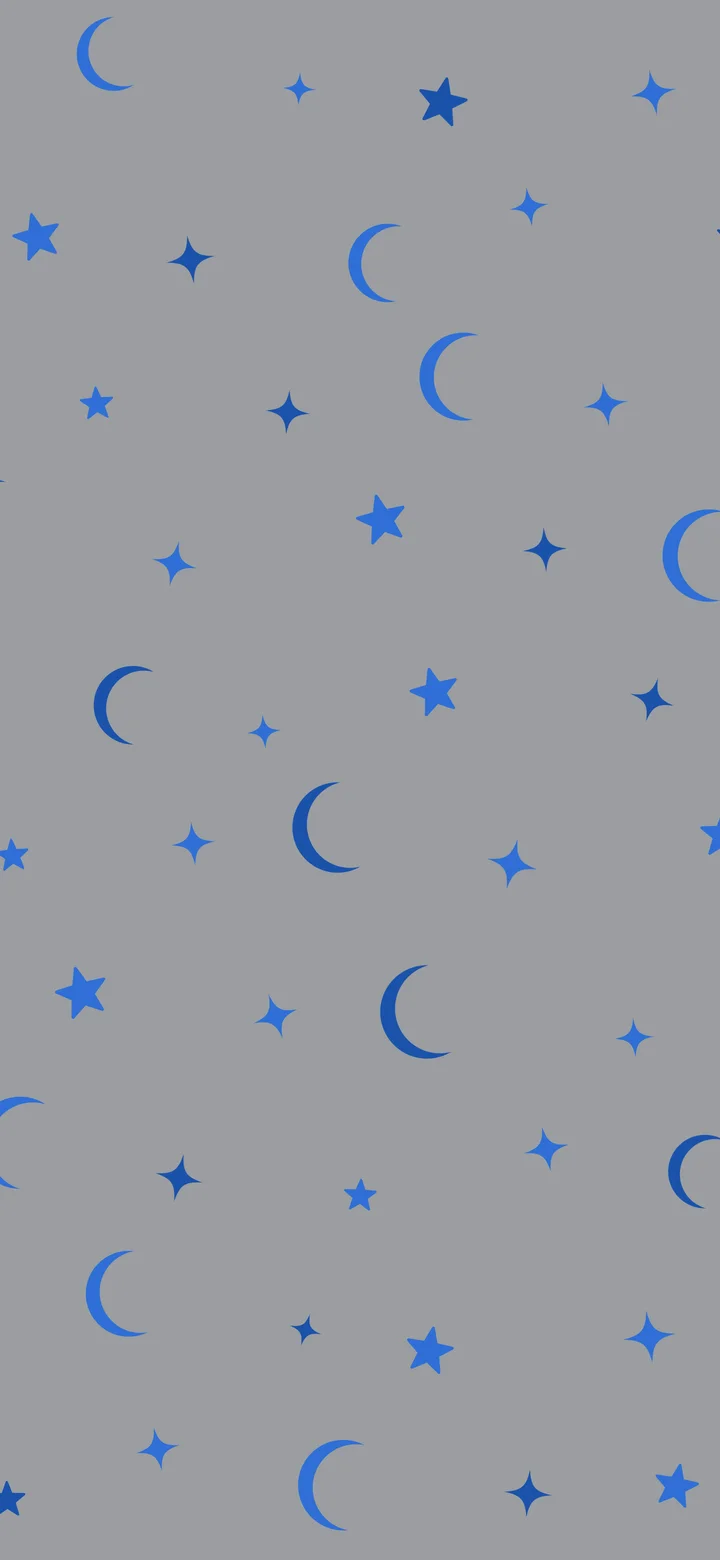 Gray and Blue Moon and Stars Pattern wallpaper for iPhone and Android