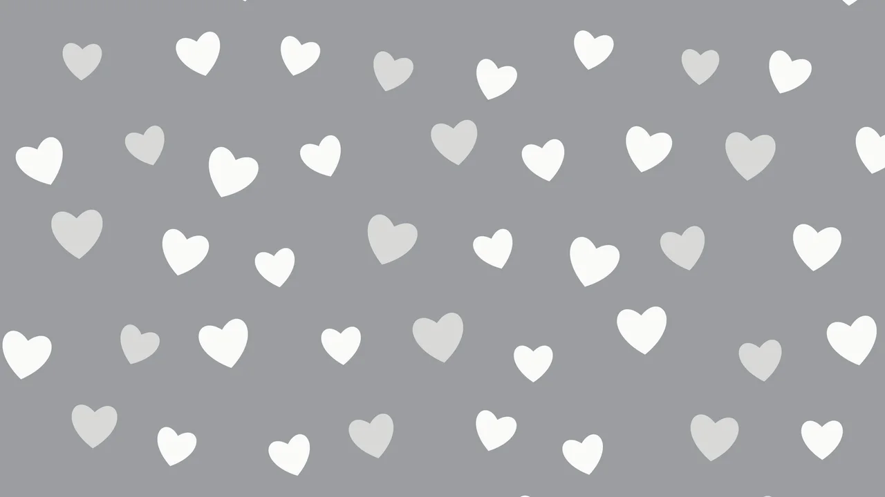 Gray and White Heart Pattern desktop wallpaper in 4K
