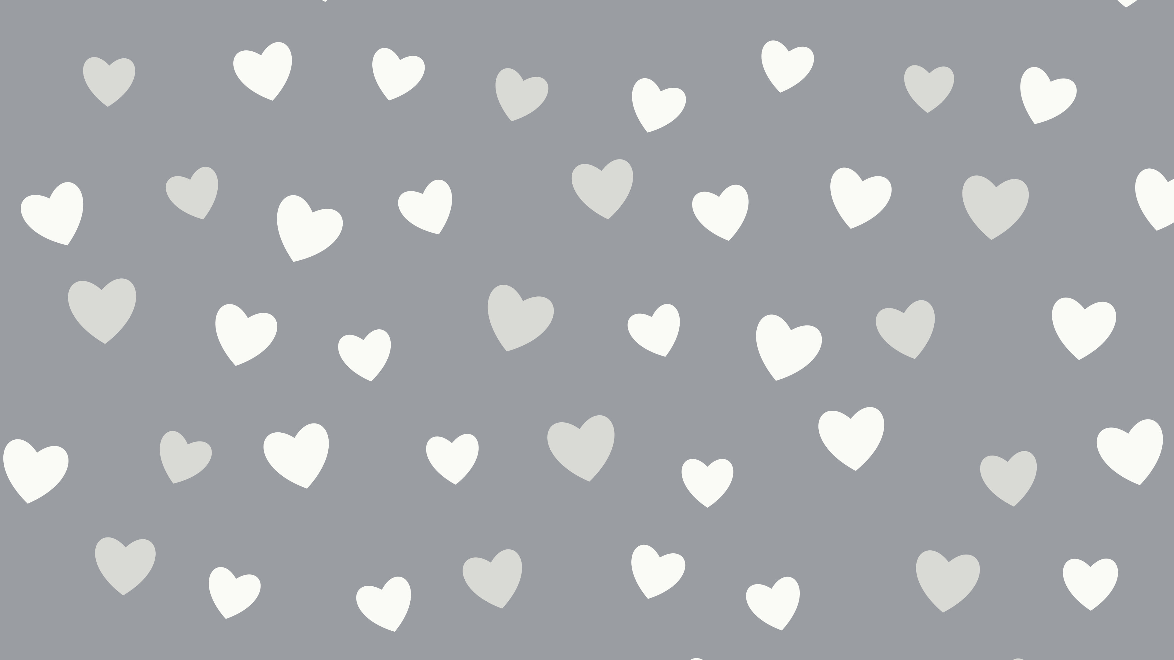 Gray and White Heart Pattern desktop wallpaper in 4K