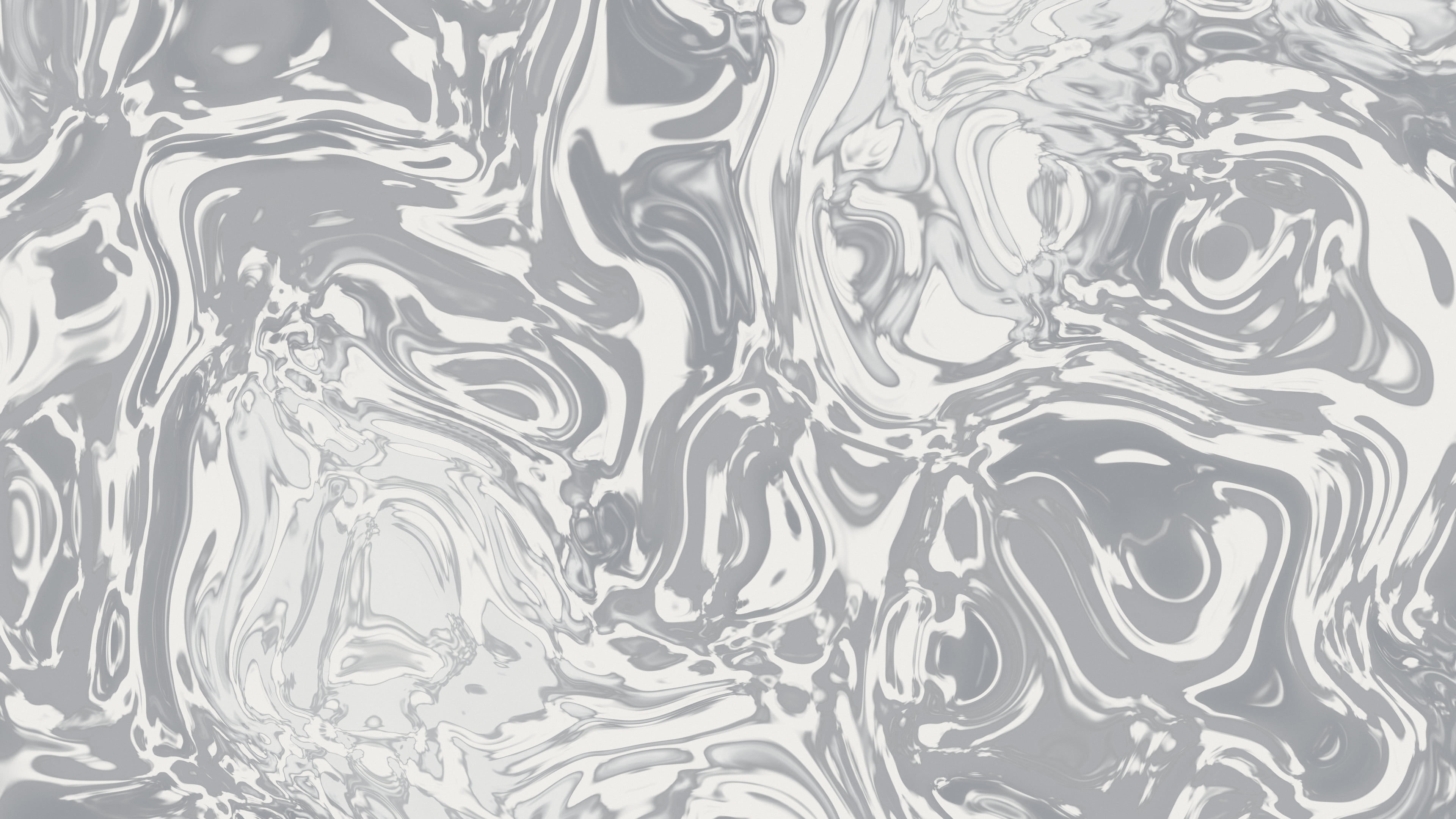 Gray and White Liquid Marble desktop wallpaper in 4K