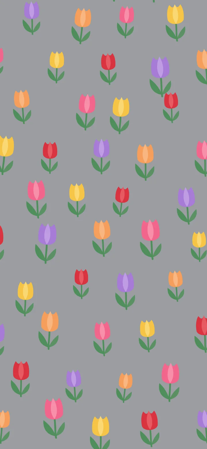 Gray Tulip Pattern wallpaper for iPhone and Android
