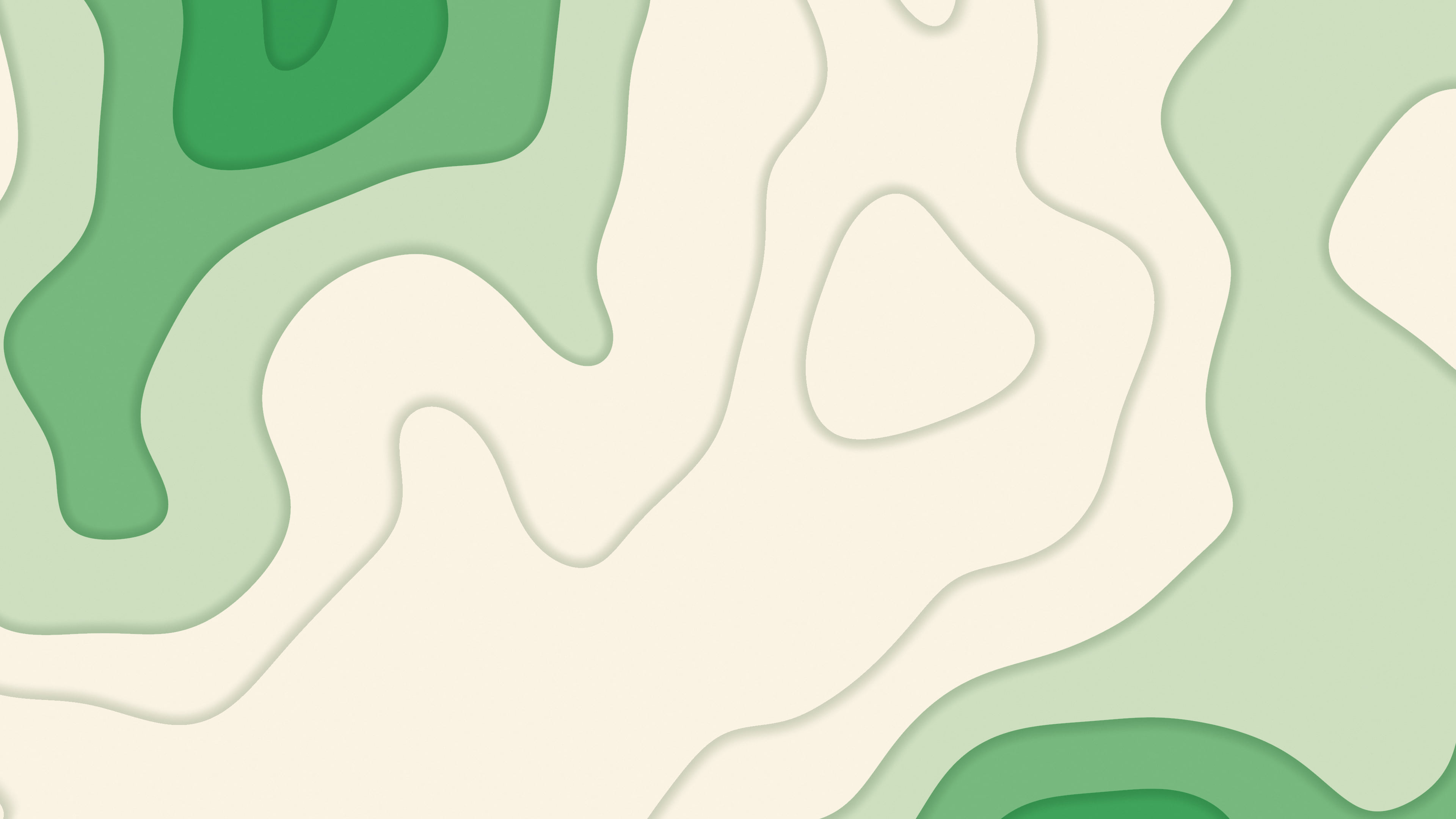Green and Cream Layered Topographic desktop wallpaper in 4K