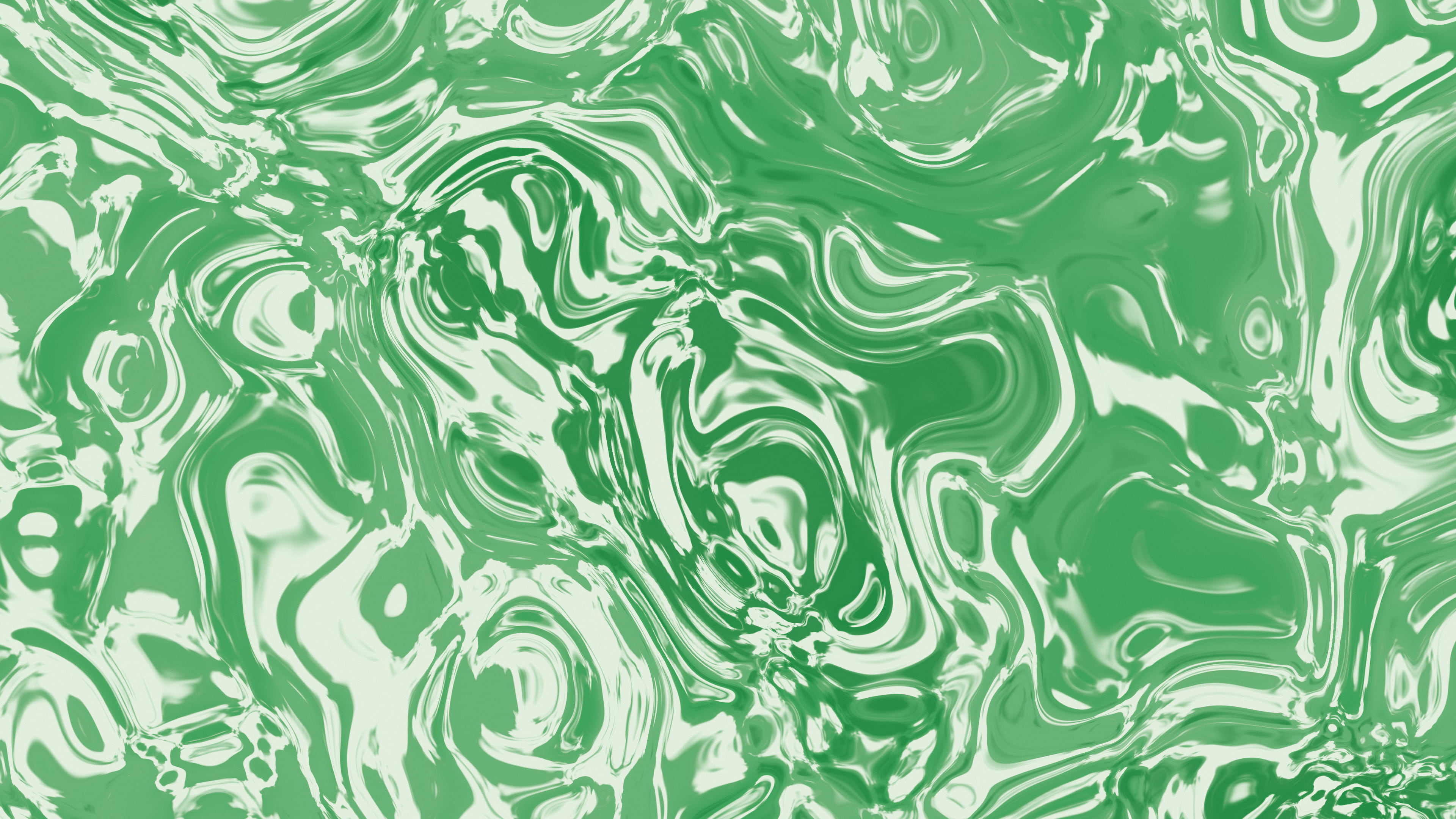 Green and Cream Liquid Marble desktop wallpaper in 4K