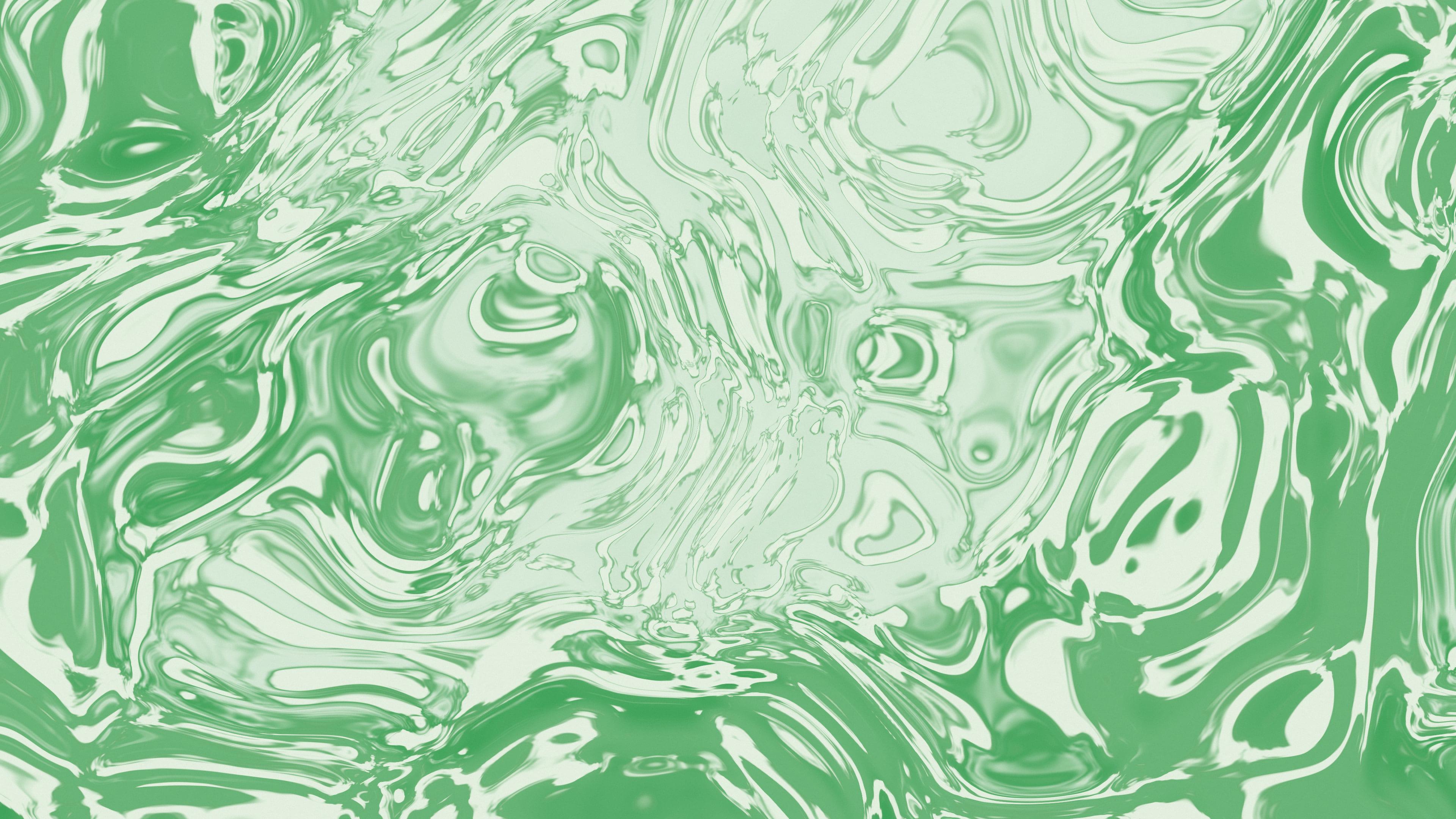 Green and White Liquid Marble desktop wallpaper in 4K