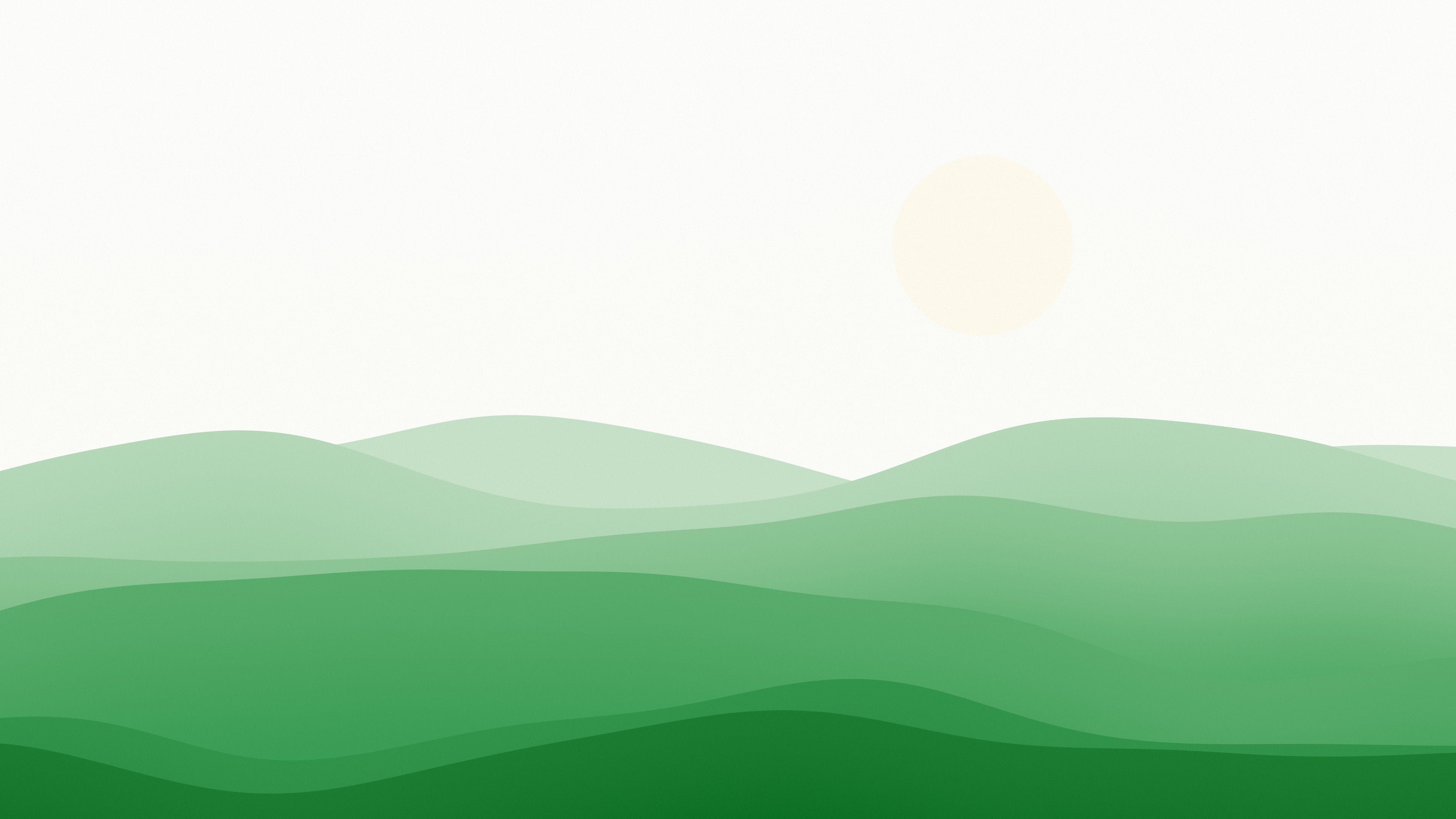Green and White Minimalist Desert Dunes desktop wallpaper in 4K