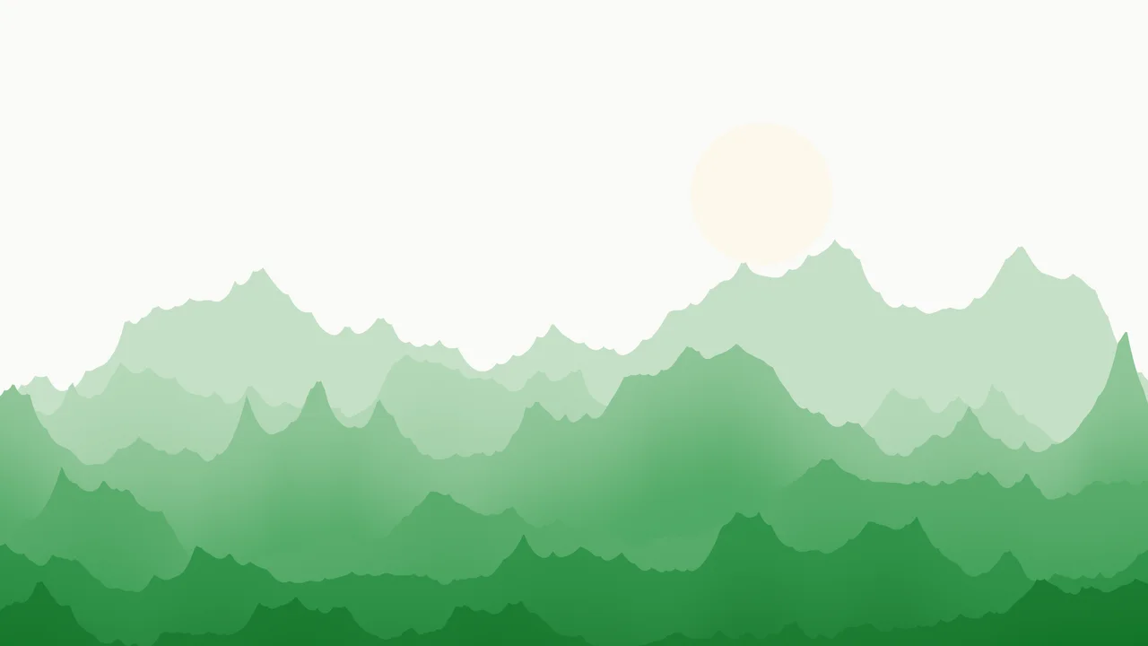 Green and White Minimalist Mountain Landscape desktop wallpaper in 4K