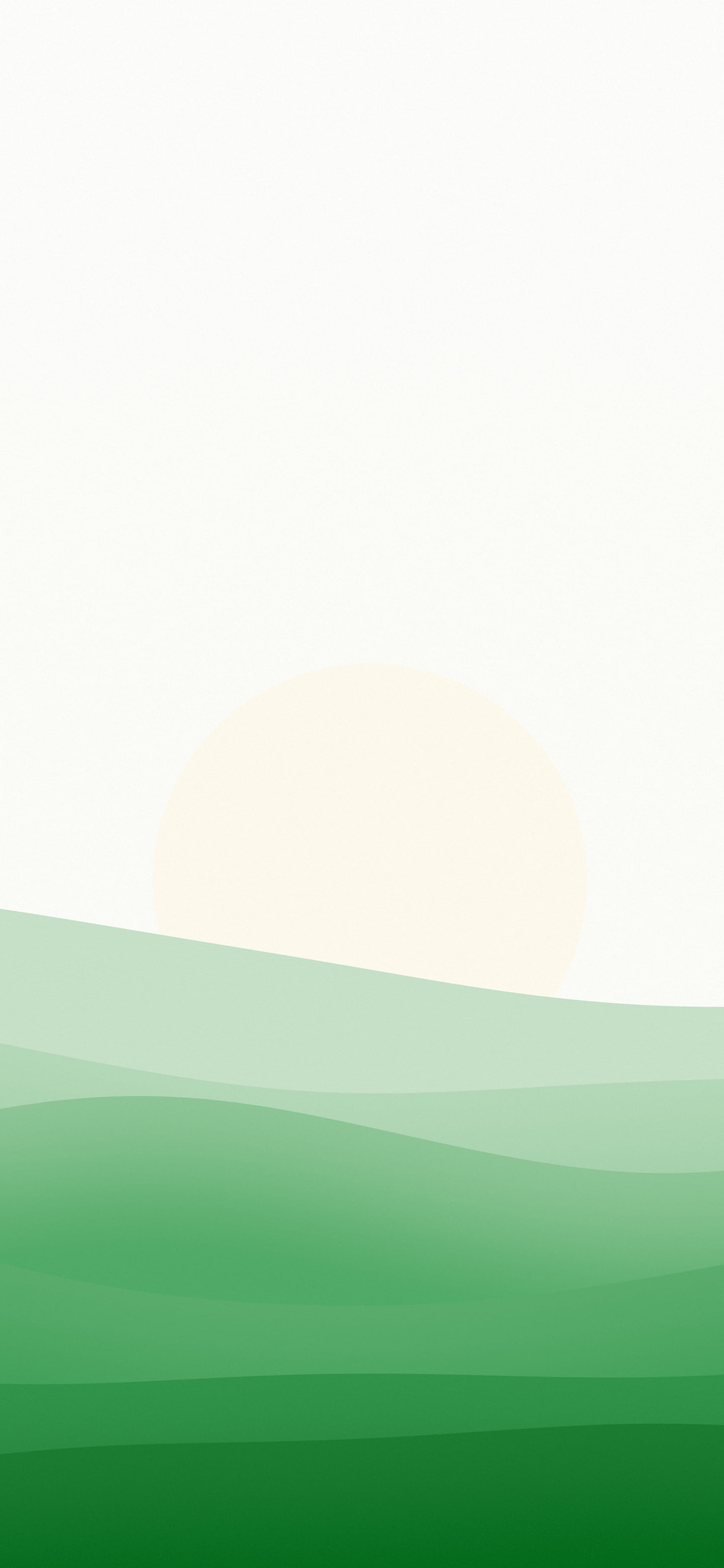 Green and White Minimalist Sunset Hills wallpaper for iPhone and Android
