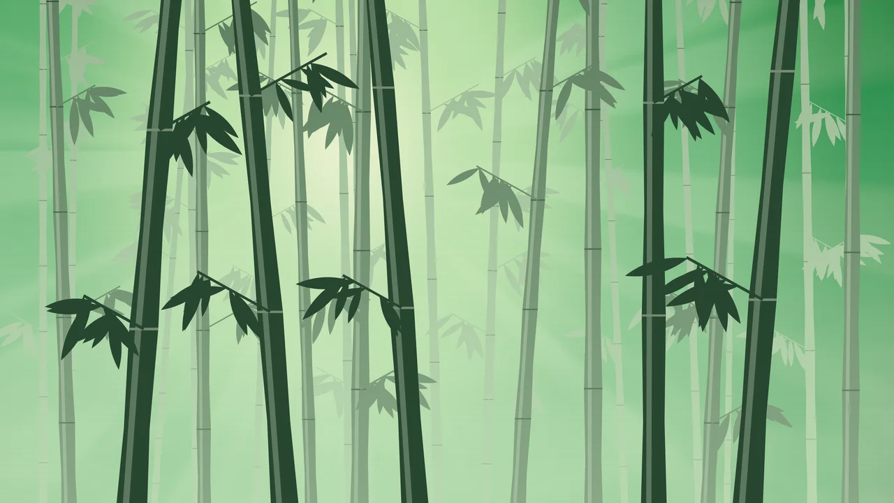 Green Bamboo Forest desktop wallpaper in 4K
