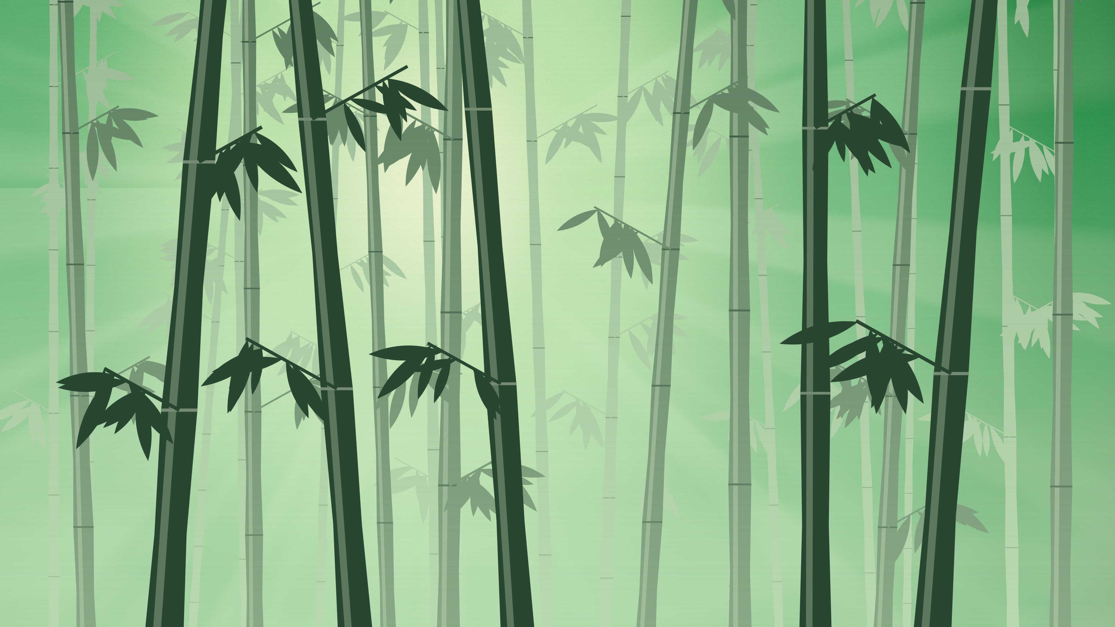 Green Bamboo Forest desktop wallpaper in 4K