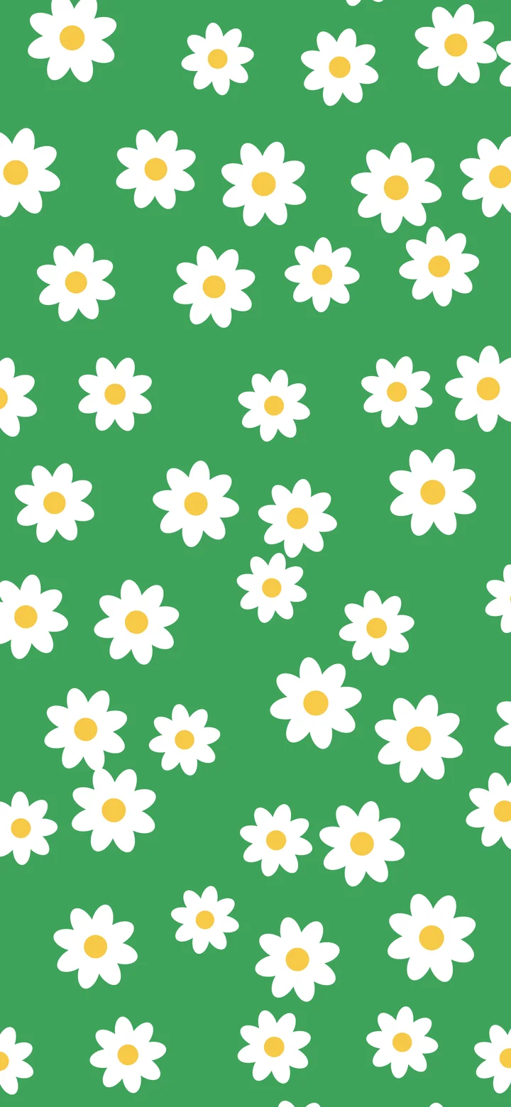 Green Daisy Flower Pattern wallpaper for iPhone and Android