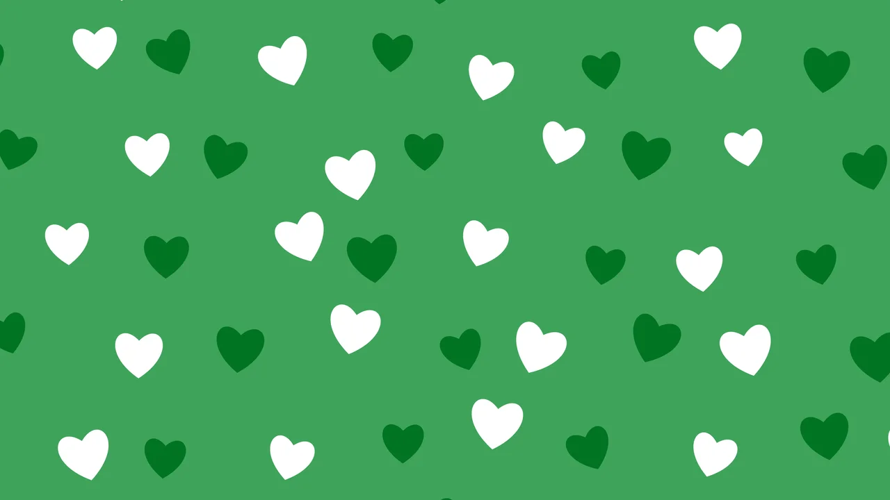Green Heart Pattern desktop wallpaper in 4K