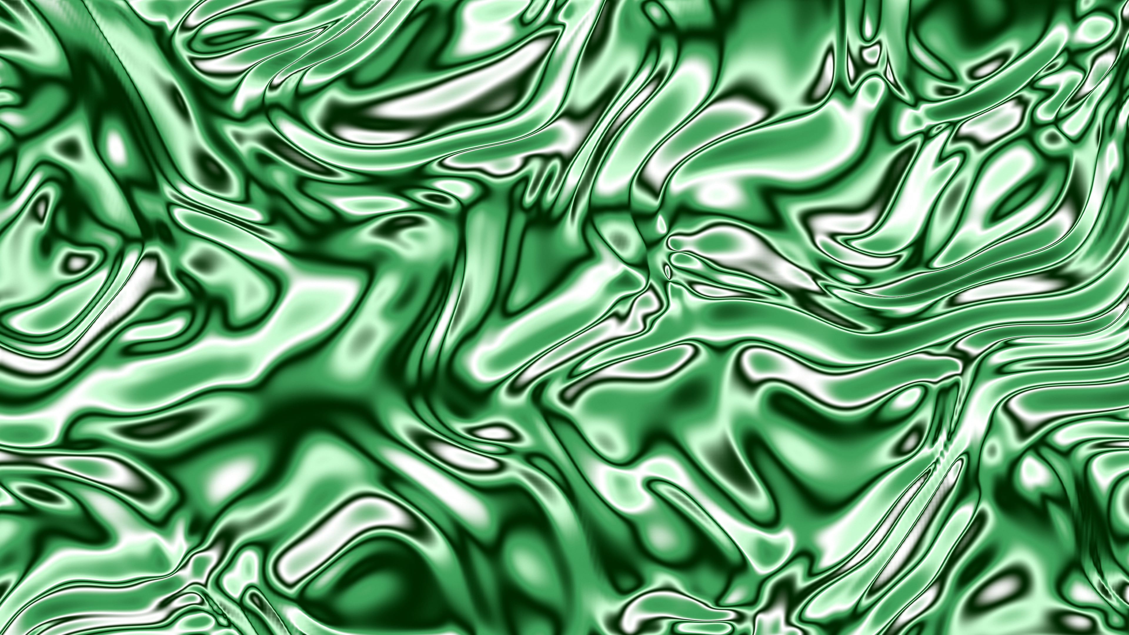 Green Liquid Chrome desktop wallpaper in 4K