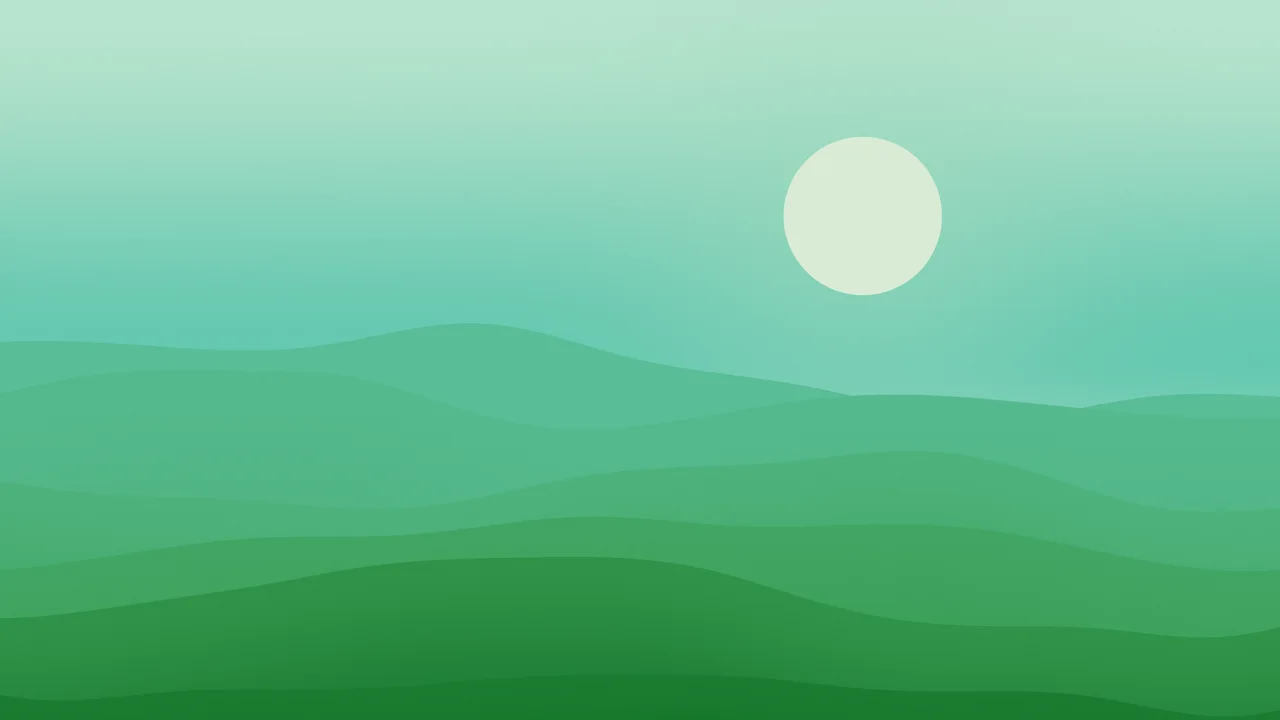 Green Minimalist Desert Dunes desktop wallpaper in 4K
