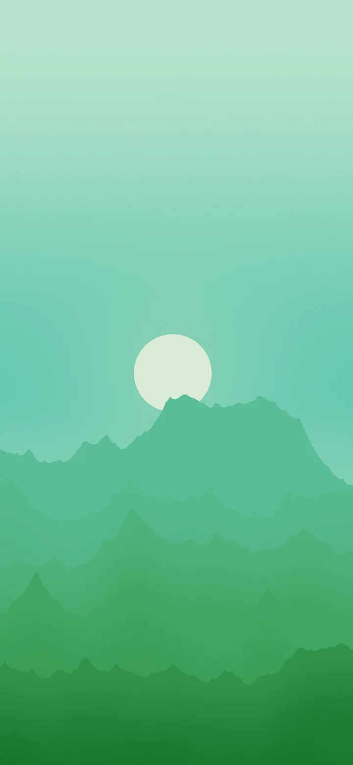 Green Minimalist Mountain Landscape wallpaper for iPhone and Android