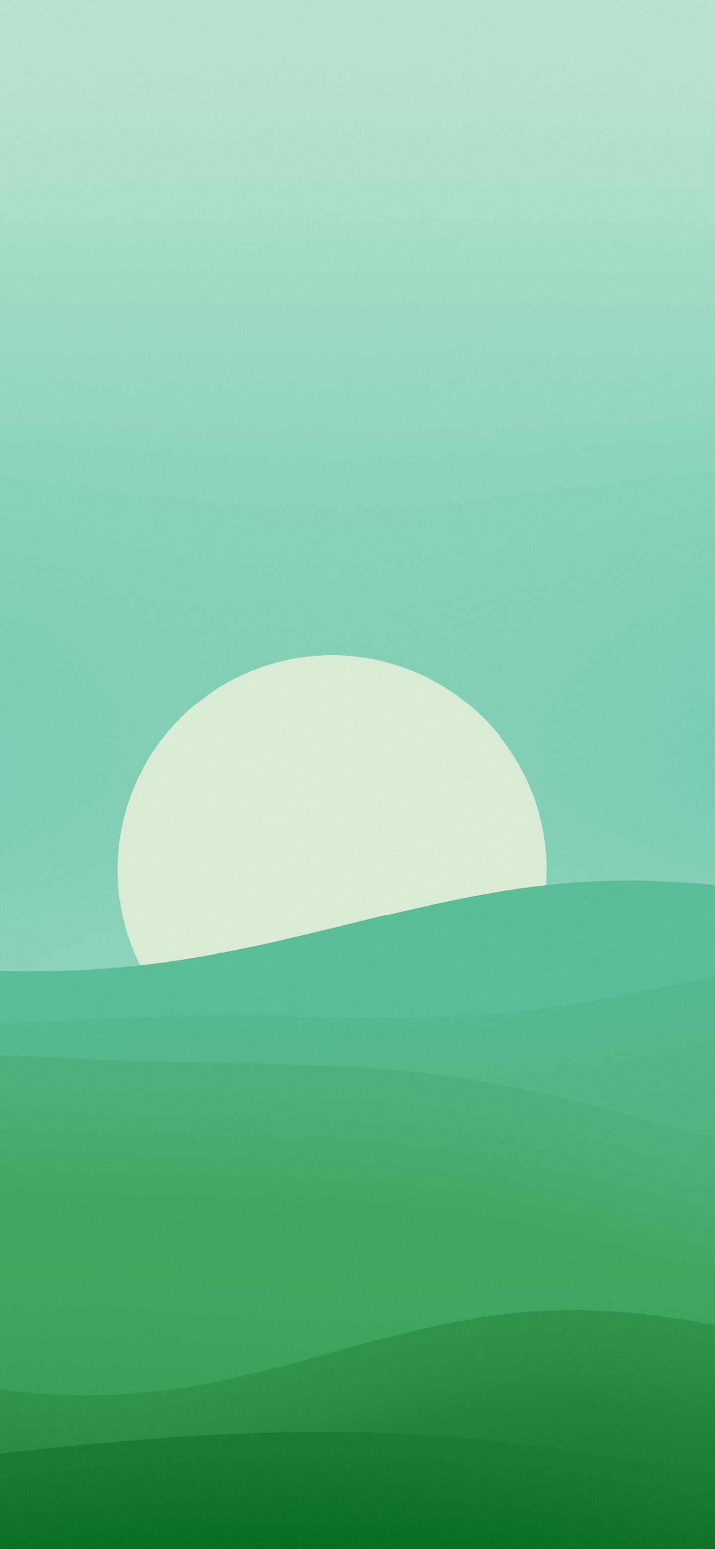 Green Minimalist Sunset Hills wallpaper for iPhone and Android