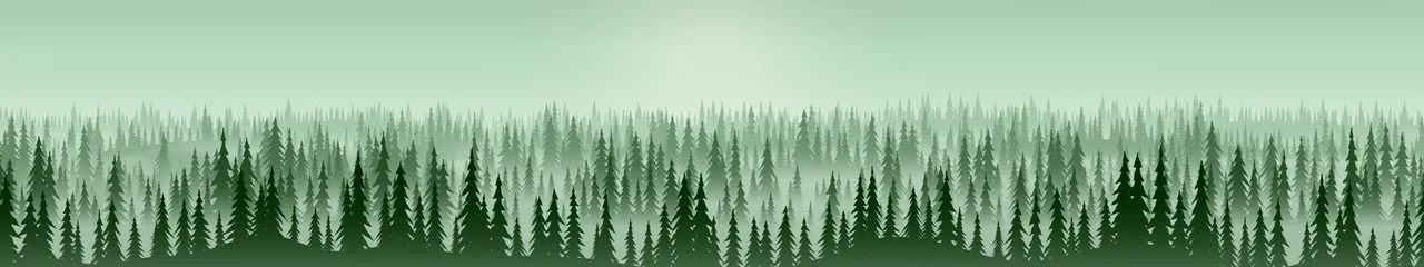 Green Misty Pine Forest triple monitor wallpaper, 7680 × 1440