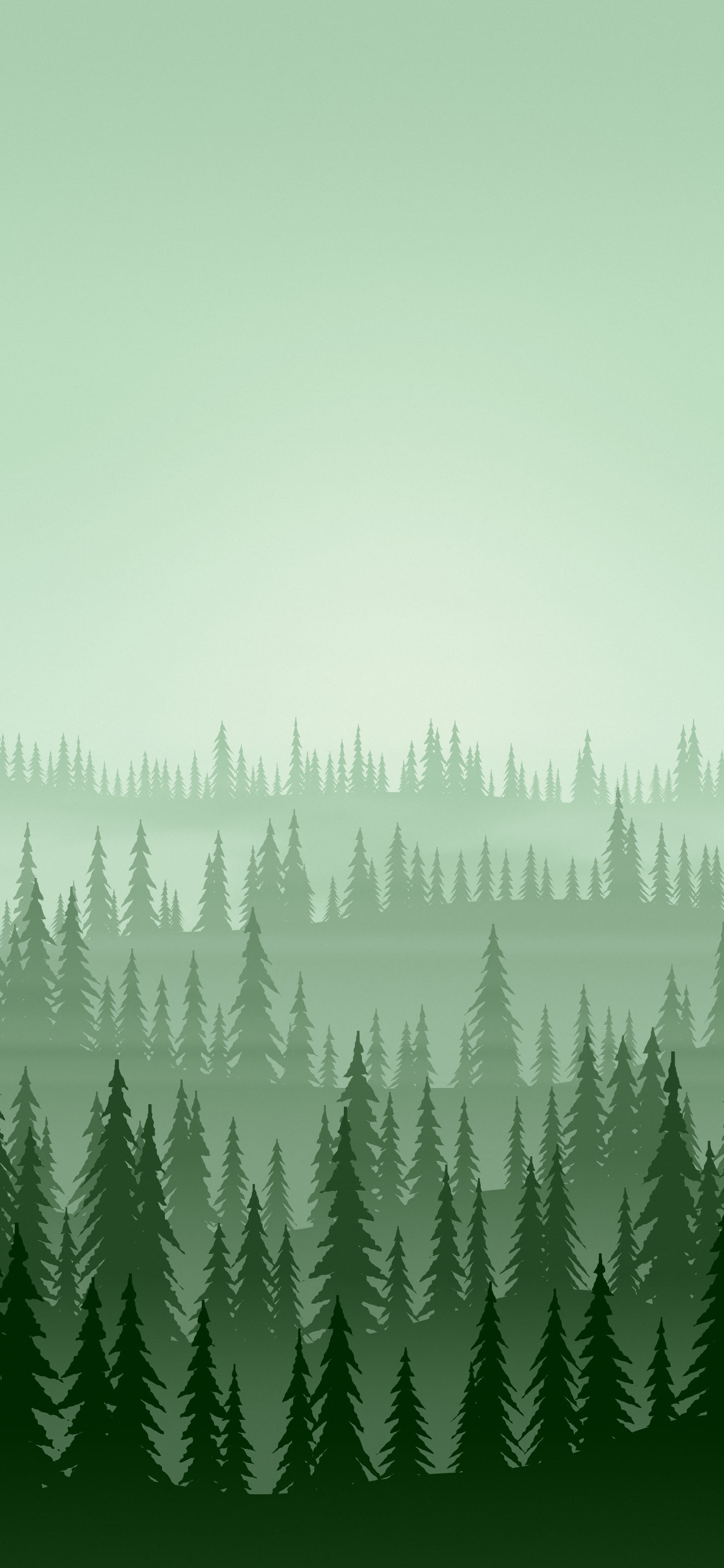 Green Misty Pine Forest wallpaper for iPhone and Android