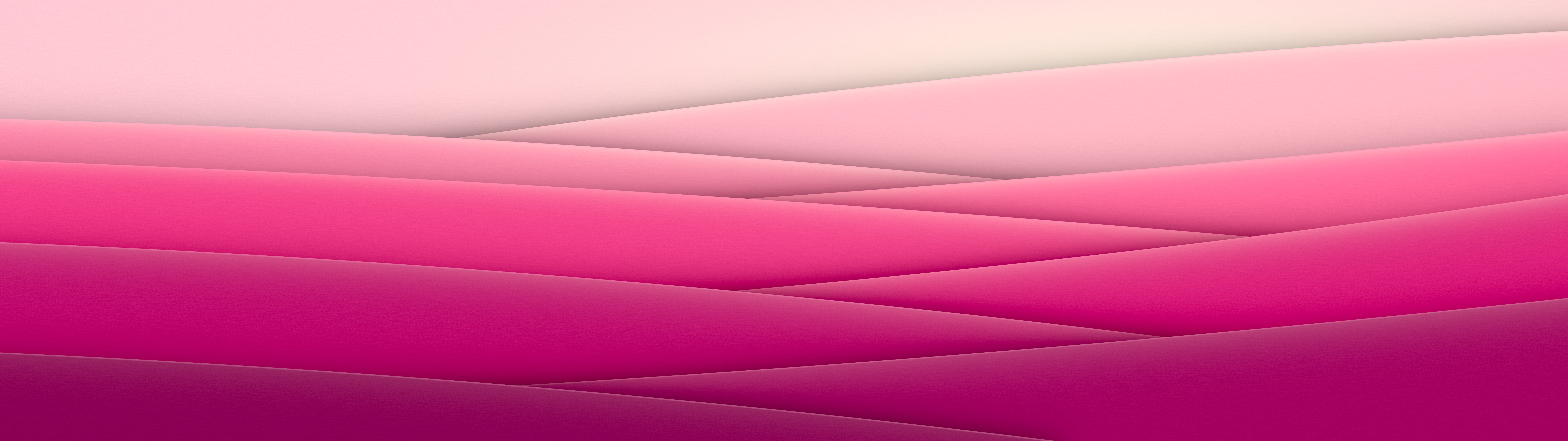 Hot Pink 3D Paper Cut Abstract Arcs dual monitor wallpaper, 7680 × 2160
