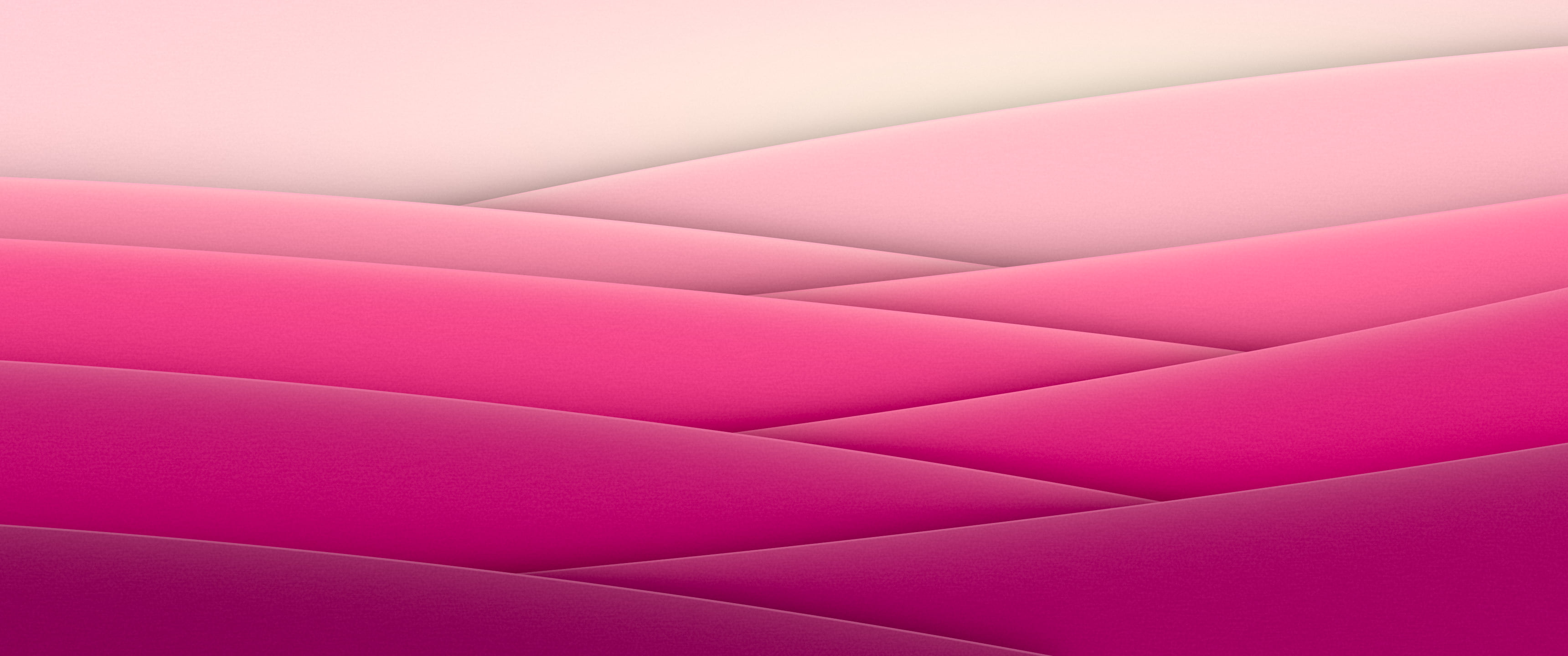 Hot Pink 3D Paper Cut Abstract Arcs ultrawide wallpaper, 3440 × 1440