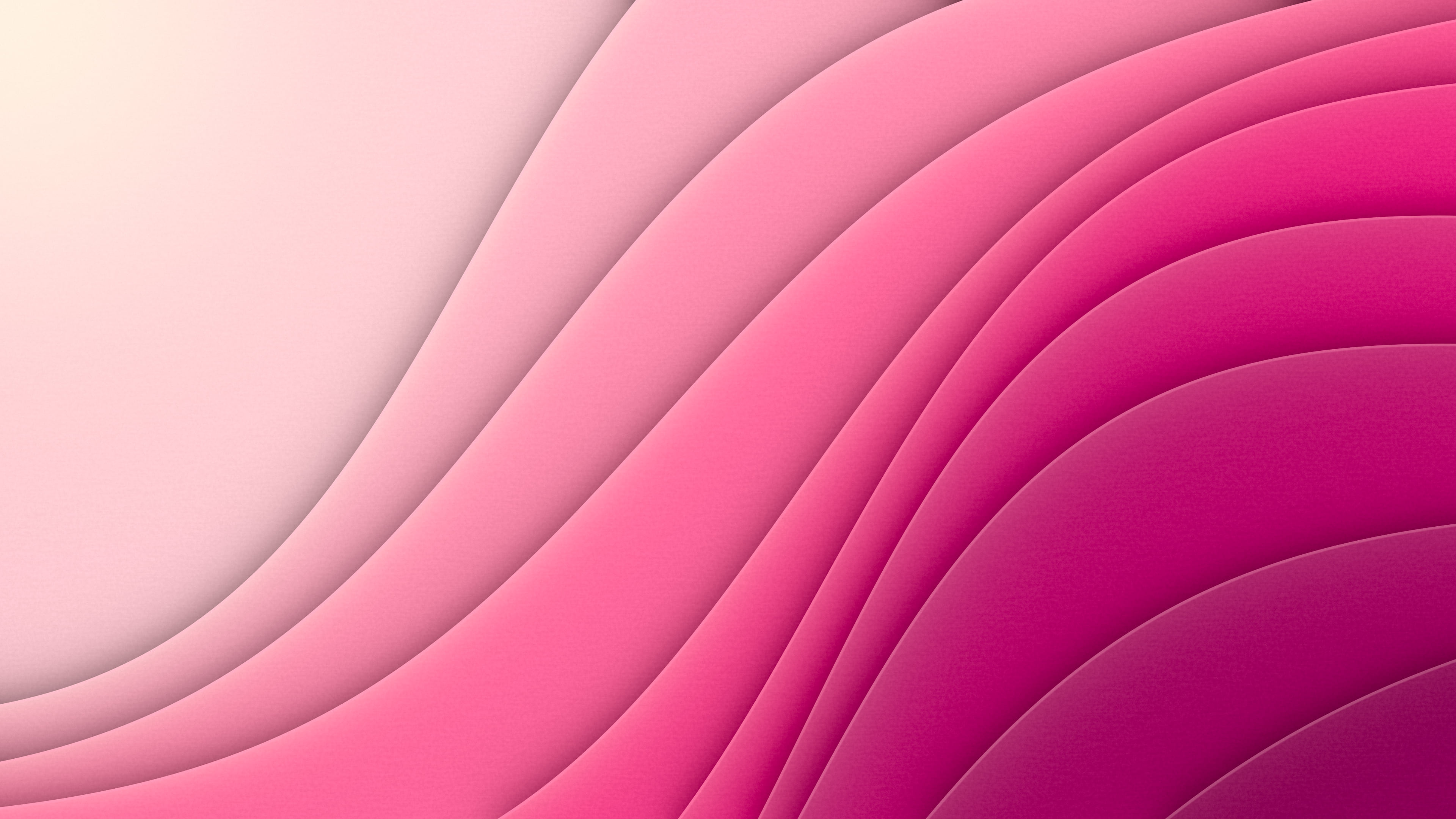 Hot Pink 3D Paper Cut Abstract Curves desktop wallpaper in 4K