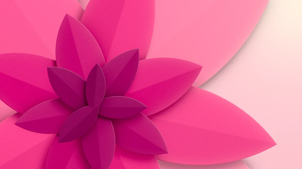 Hot Pink 3D Paper Cut Abstract Petals desktop wallpaper in 4K