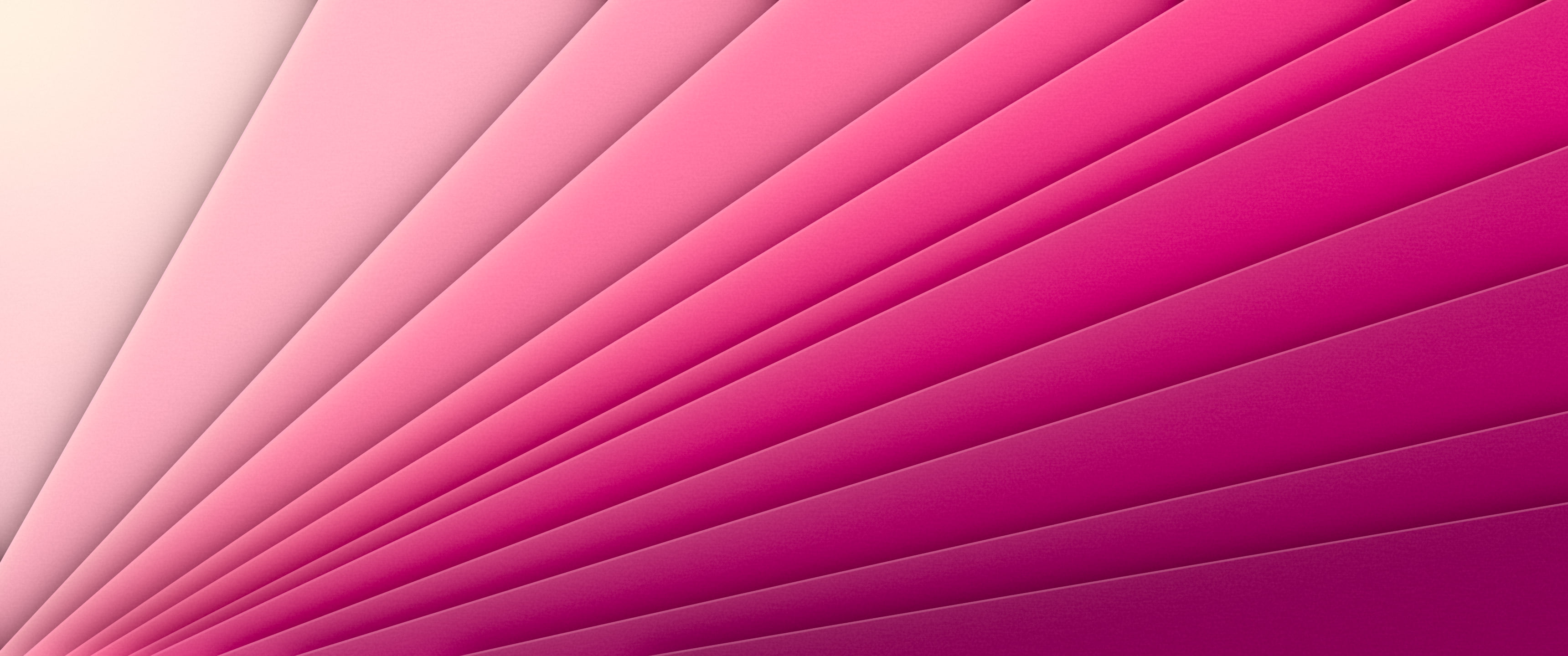 Hot Pink 3D Paper Cut Geometric Fan ultrawide wallpaper, 3440 × 1440