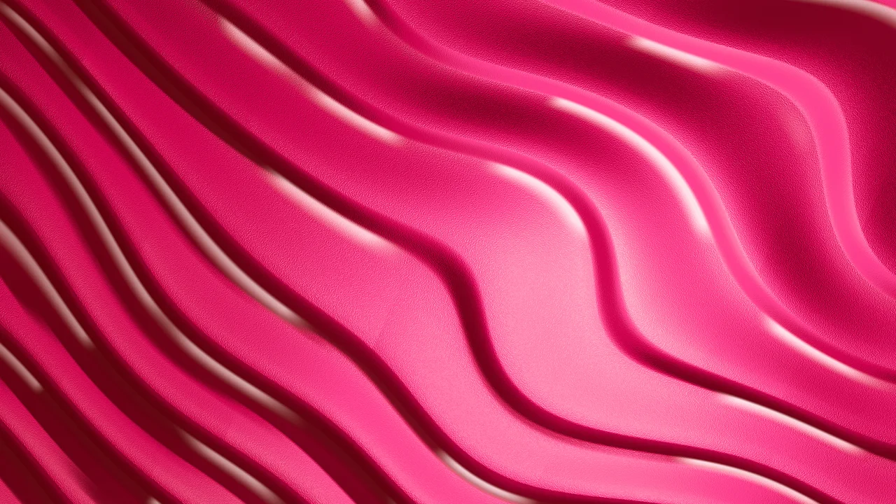 Hot Pink 3D Wave Lines desktop wallpaper in 4K