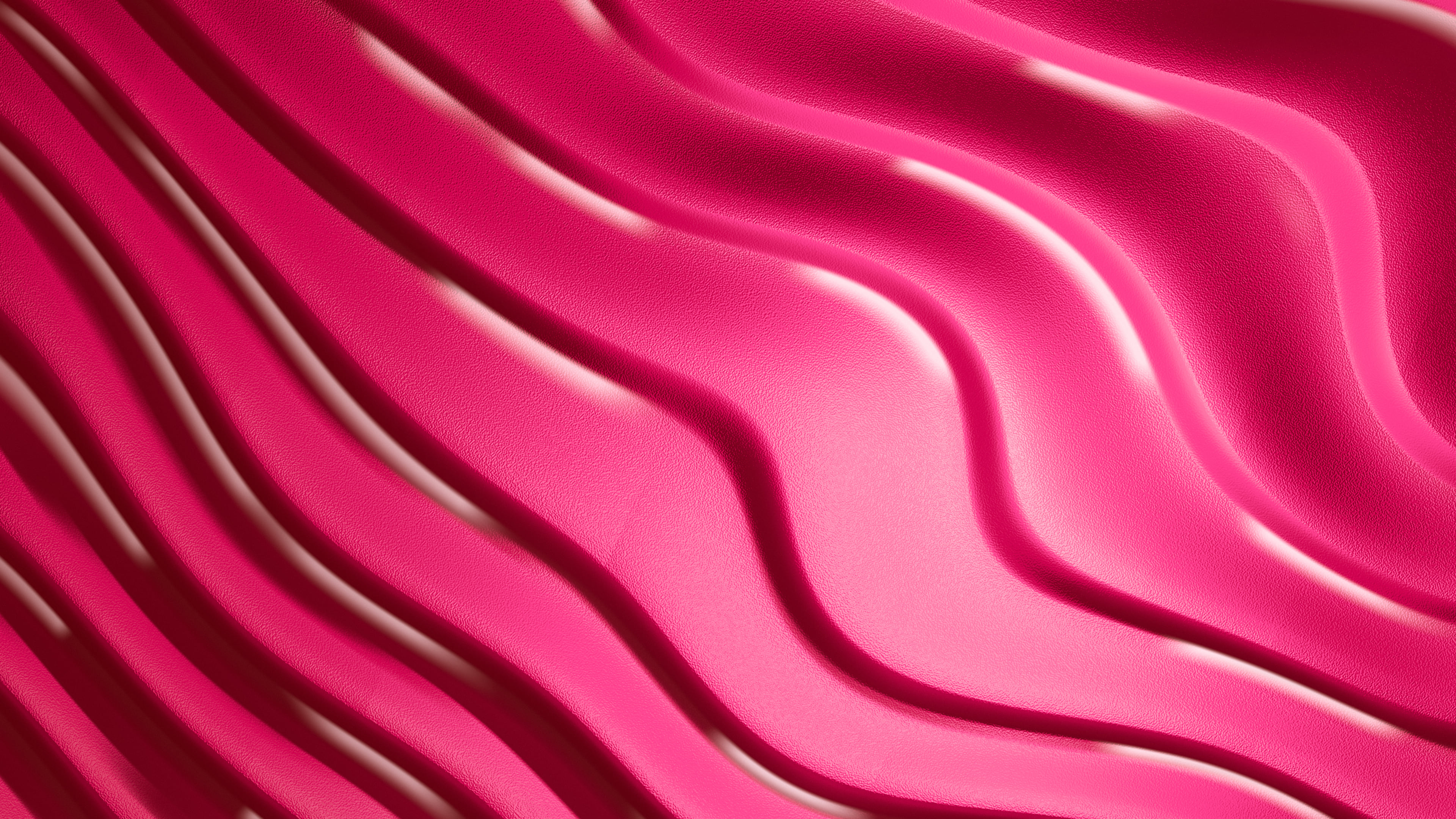 Hot Pink 3D Wave Lines desktop wallpaper in 4K
