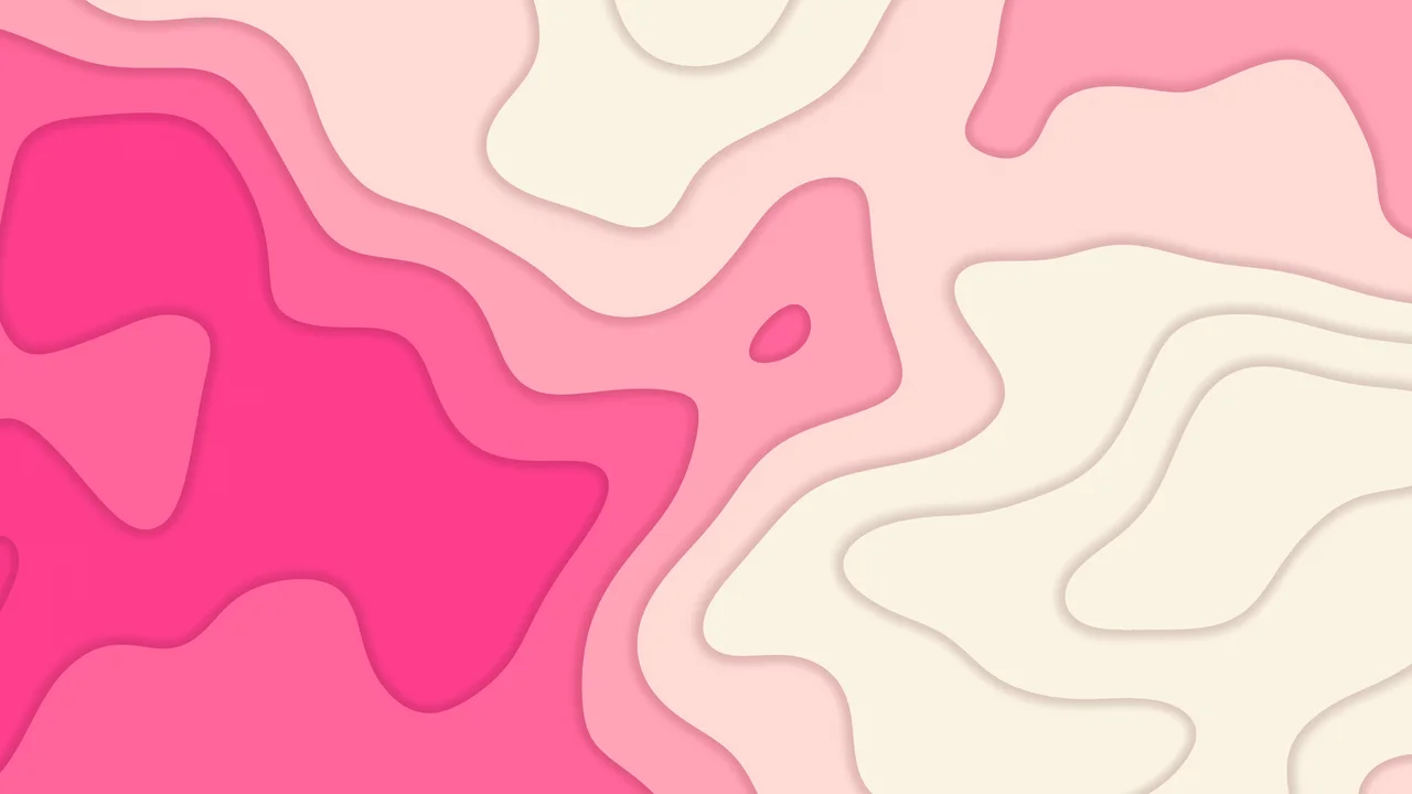 Hot Pink and Cream Layered Topographic desktop wallpaper in 4K