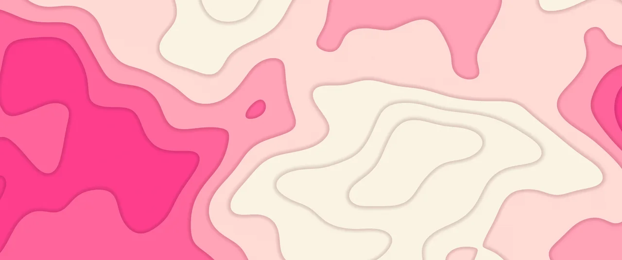 Hot Pink and Cream Layered Topographic ultrawide wallpaper, 3440 × 1440