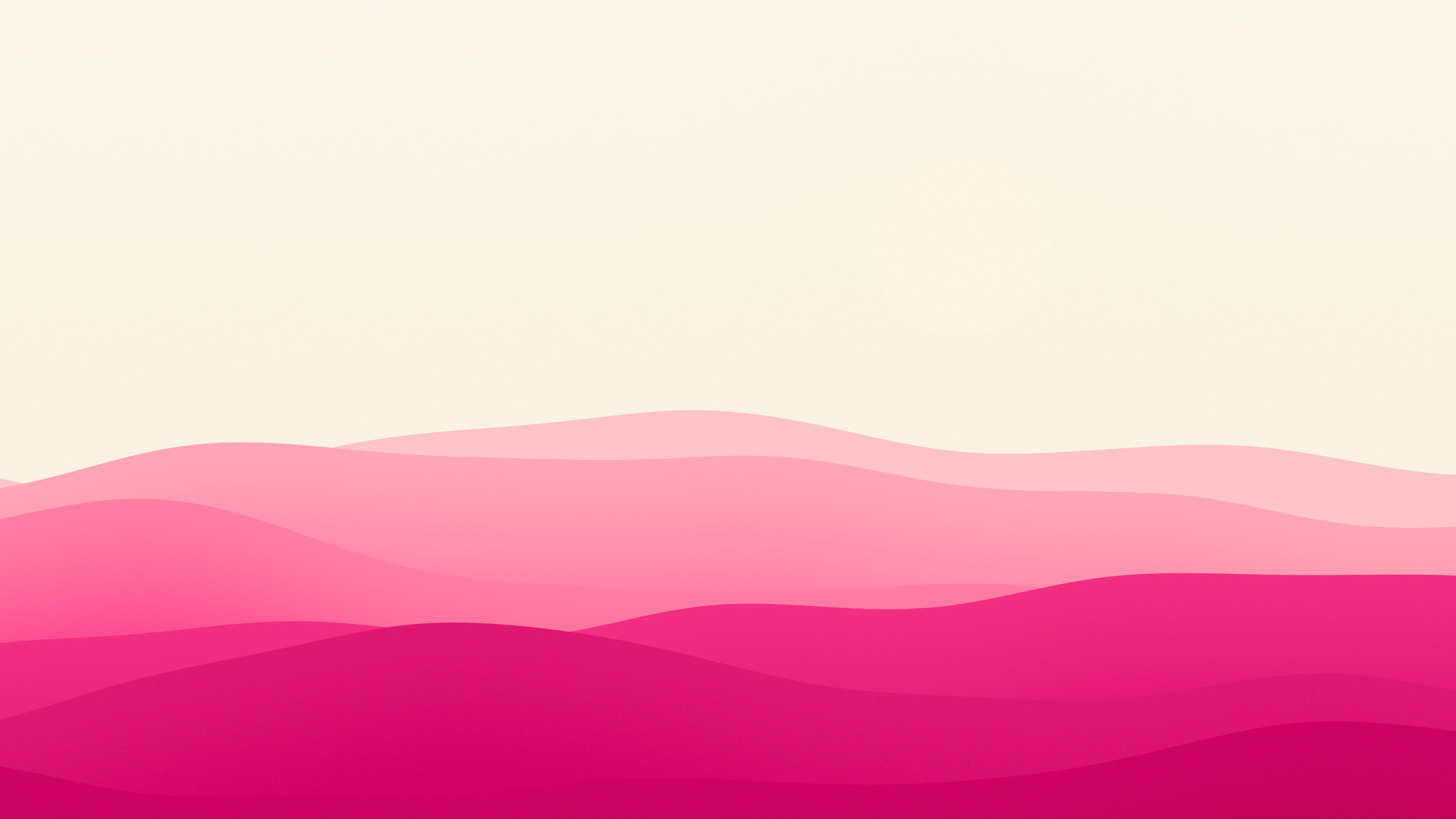 Hot Pink and Cream Minimalist Desert Dunes desktop wallpaper in 4K