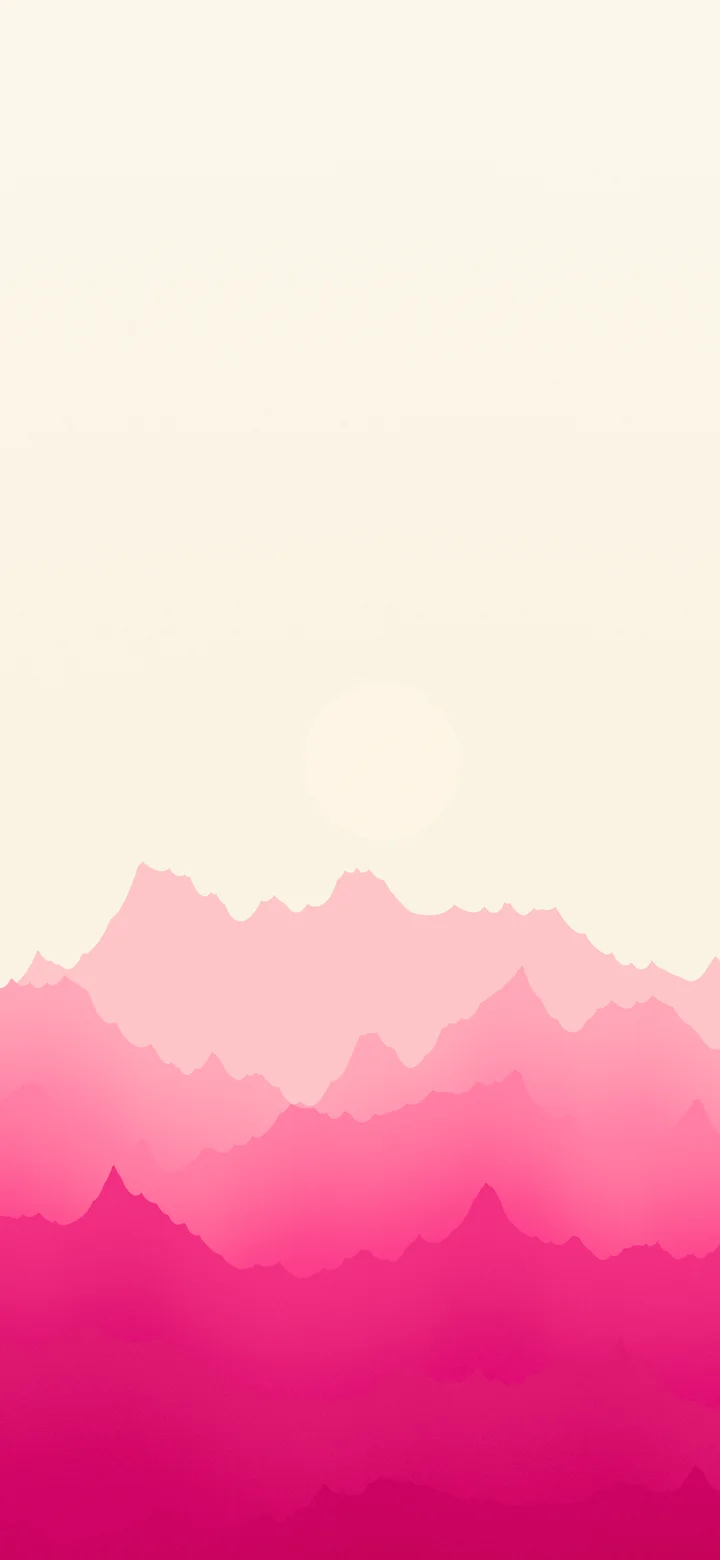 Hot Pink and Cream Minimalist Mountain Landscape wallpaper for iPhone and Android