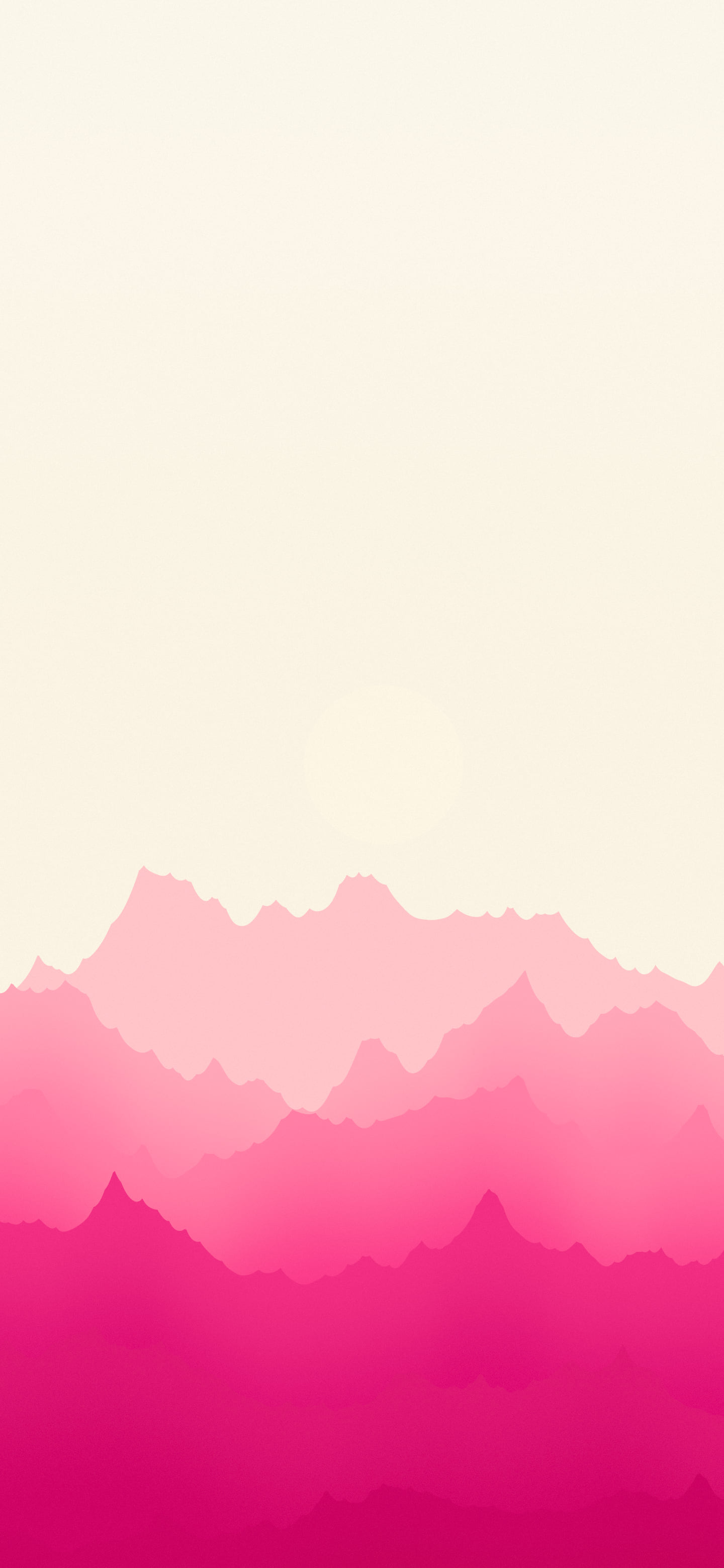 Hot Pink and Cream Minimalist Mountain Landscape wallpaper for iPhone and Android