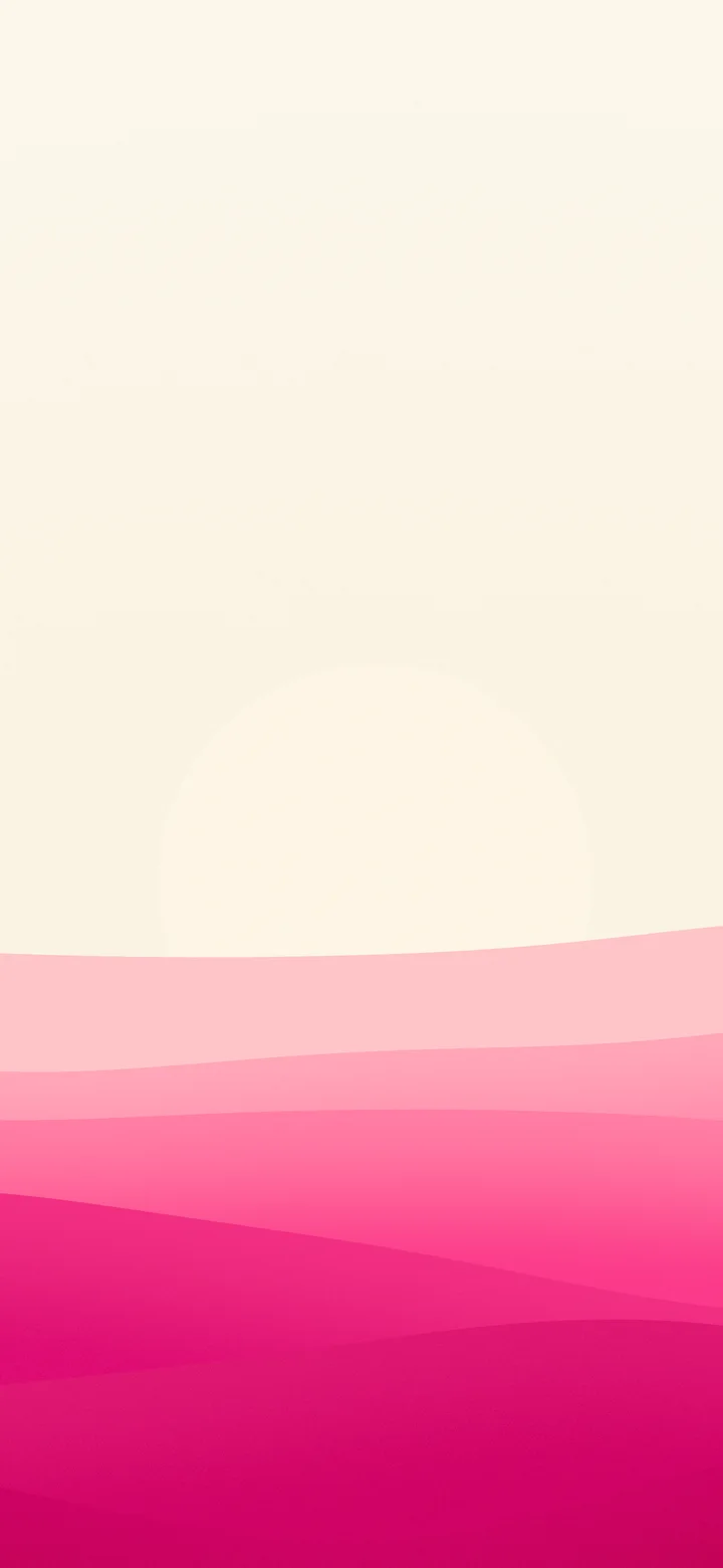 Hot Pink and Cream Minimalist Sunset Hills wallpaper for iPhone and Android
