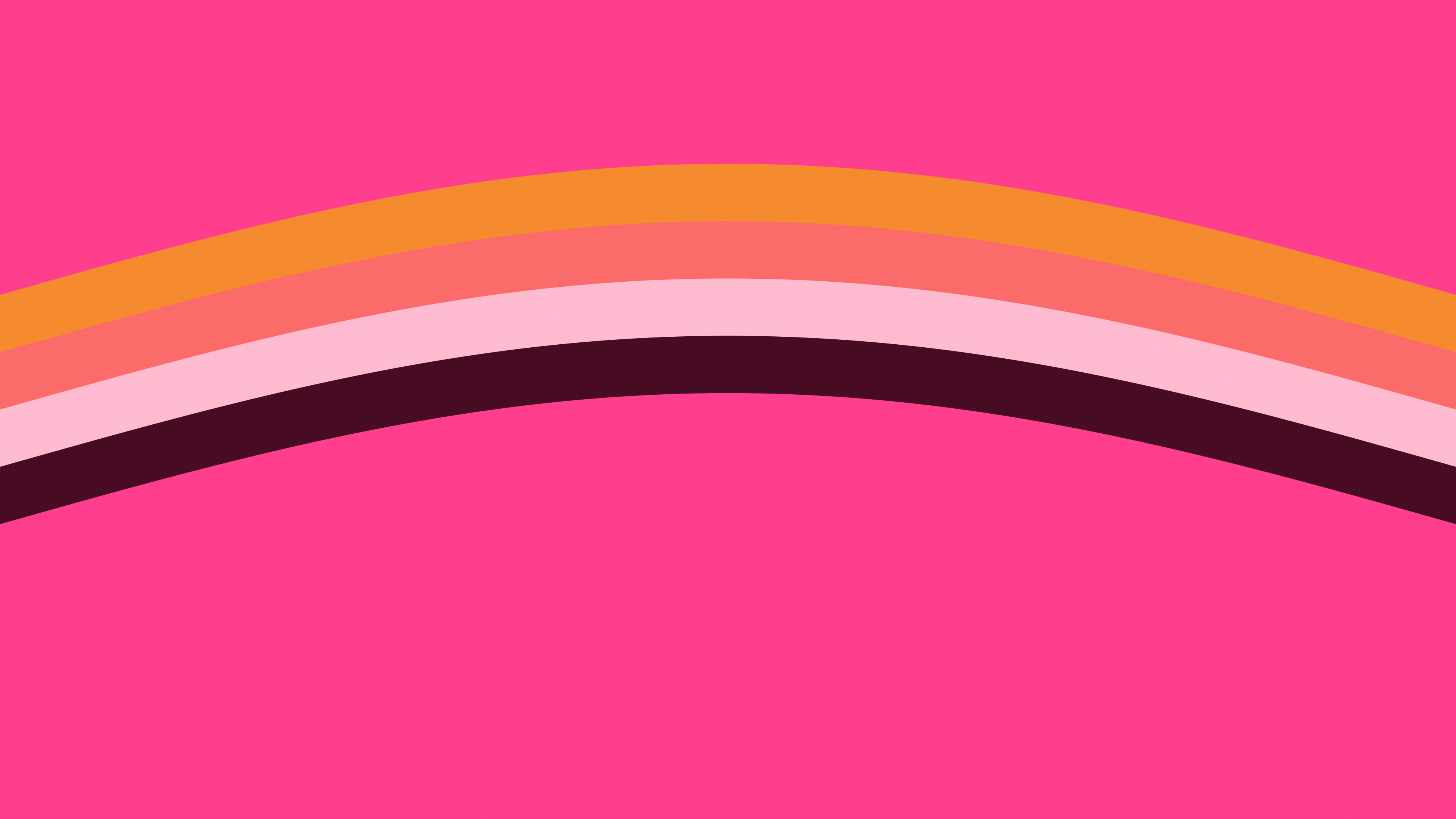 Hot Pink and Orange Retro Stripe desktop wallpaper in 4K
