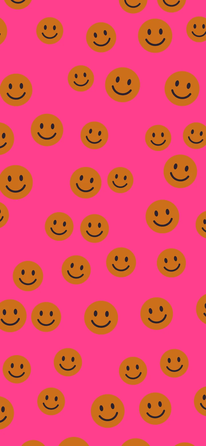 Hot Pink and Orange Smiley Face Pattern wallpaper for iPhone and Android