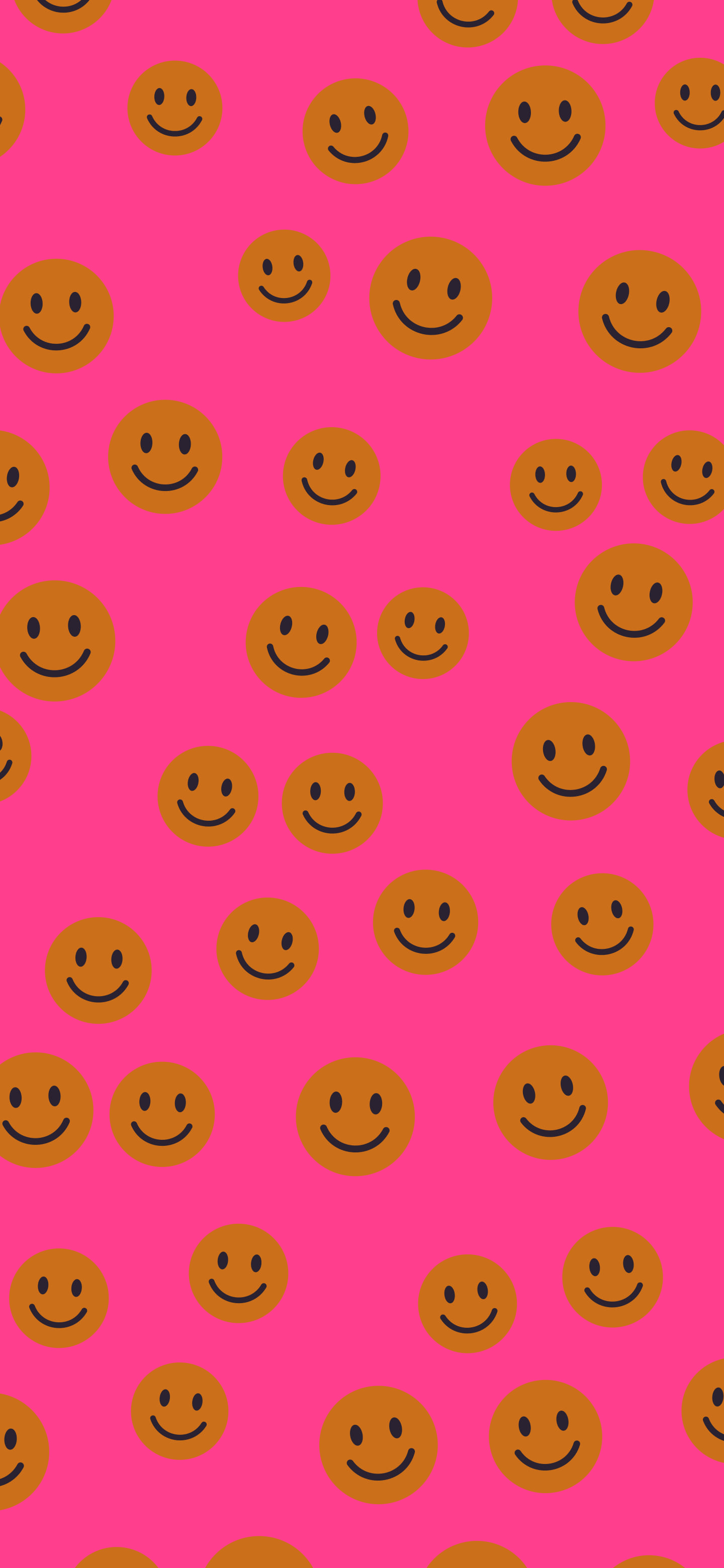 Hot Pink and Orange Smiley Face Pattern wallpaper for iPhone and Android
