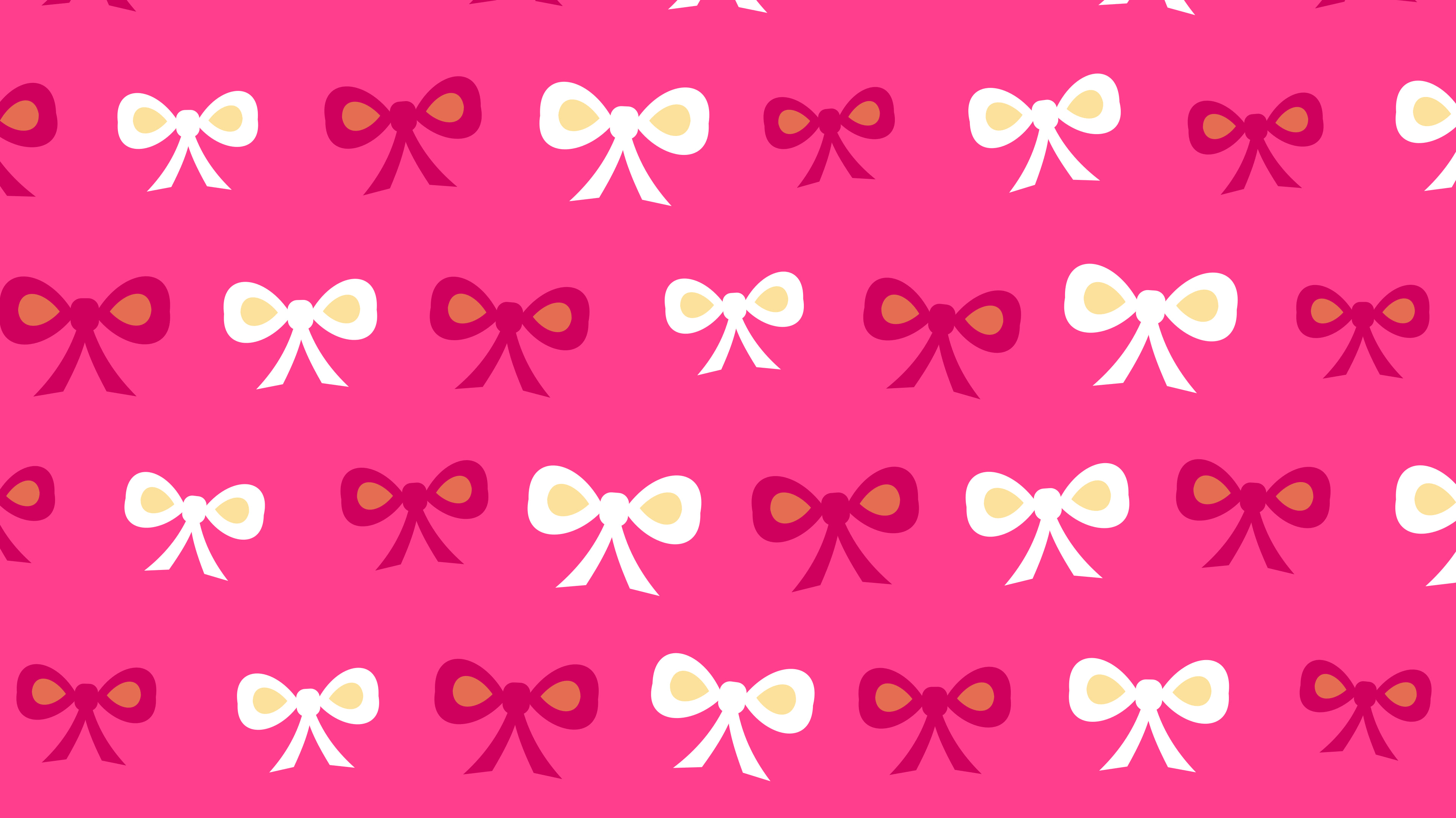 Hot Pink Bow Pattern desktop wallpaper in 4K