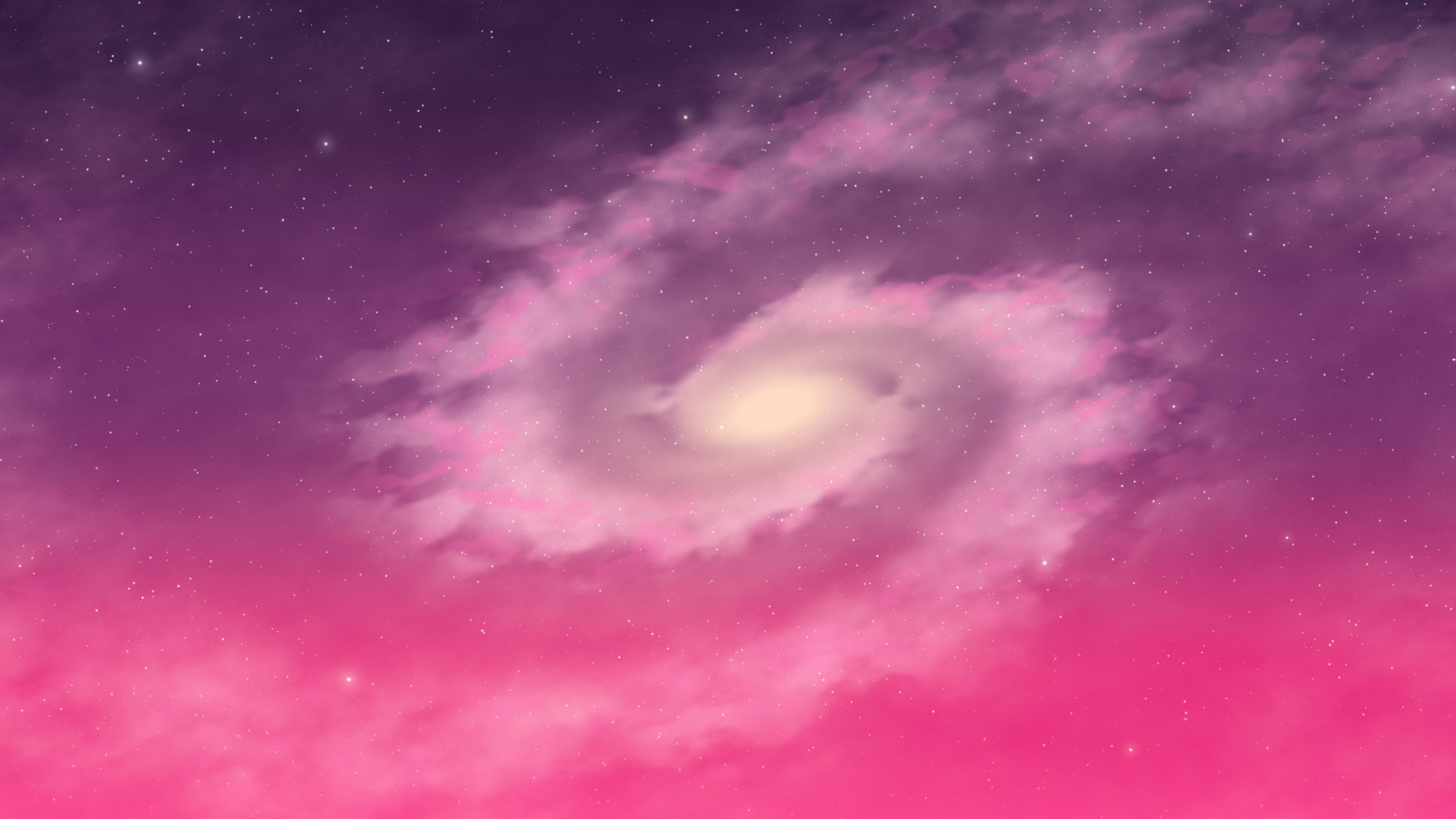 Hot Pink Bright Spiral Galaxy desktop wallpaper in 4K