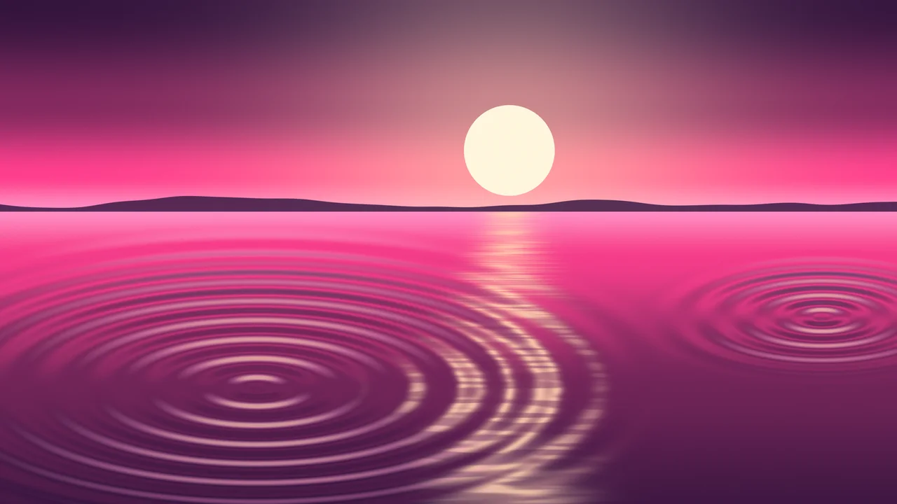 Hot Pink Calm Water Ripples desktop wallpaper in 4K