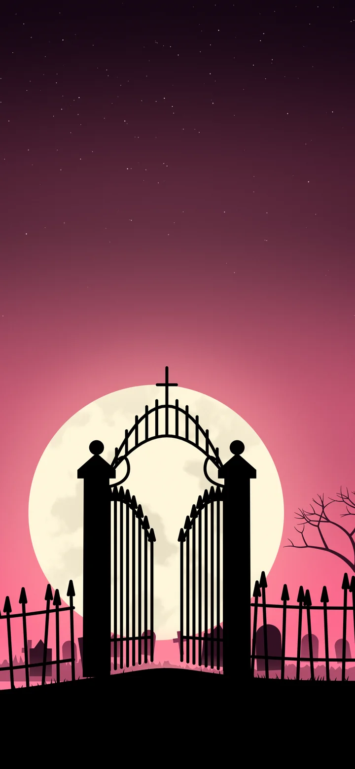 Hot Pink Cemetery Gate wallpaper for iPhone and Android