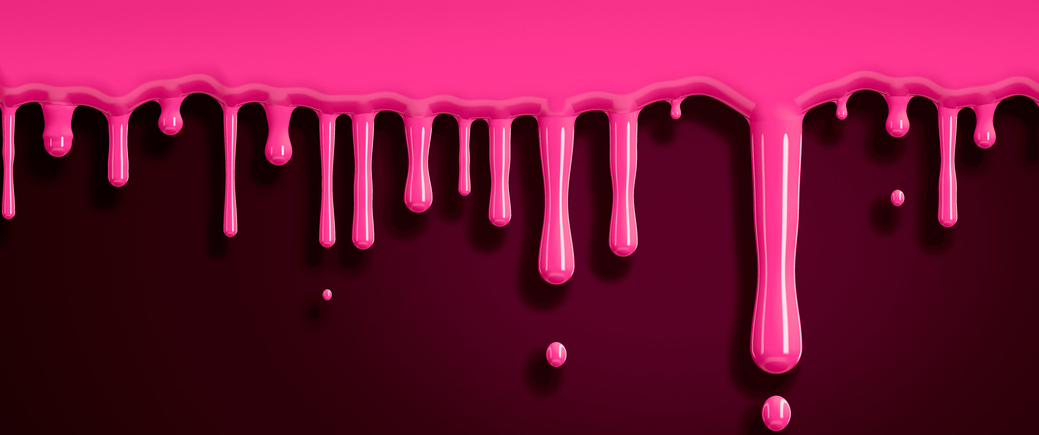 Hot Pink Dripping Slime ultrawide wallpaper, 3440 × 1440