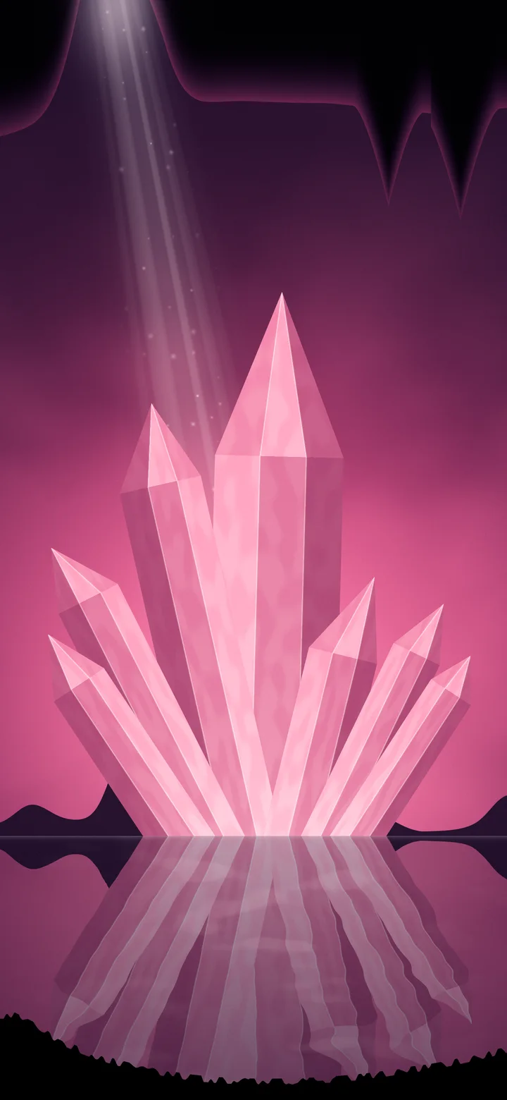 Hot Pink Fantasy Crystal Cavern wallpaper for iPhone and Android