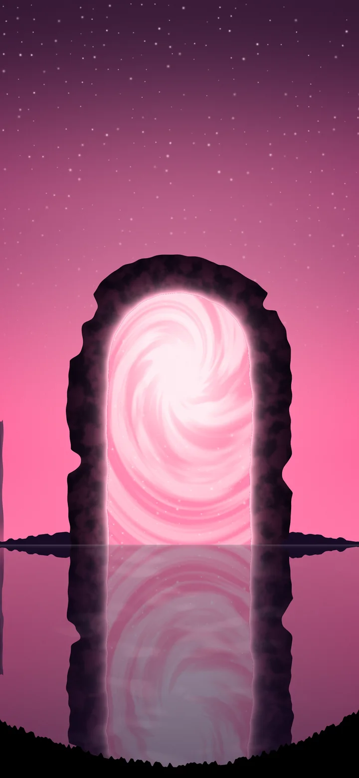 Hot Pink Fantasy Stone Portal wallpaper for iPhone and Android
