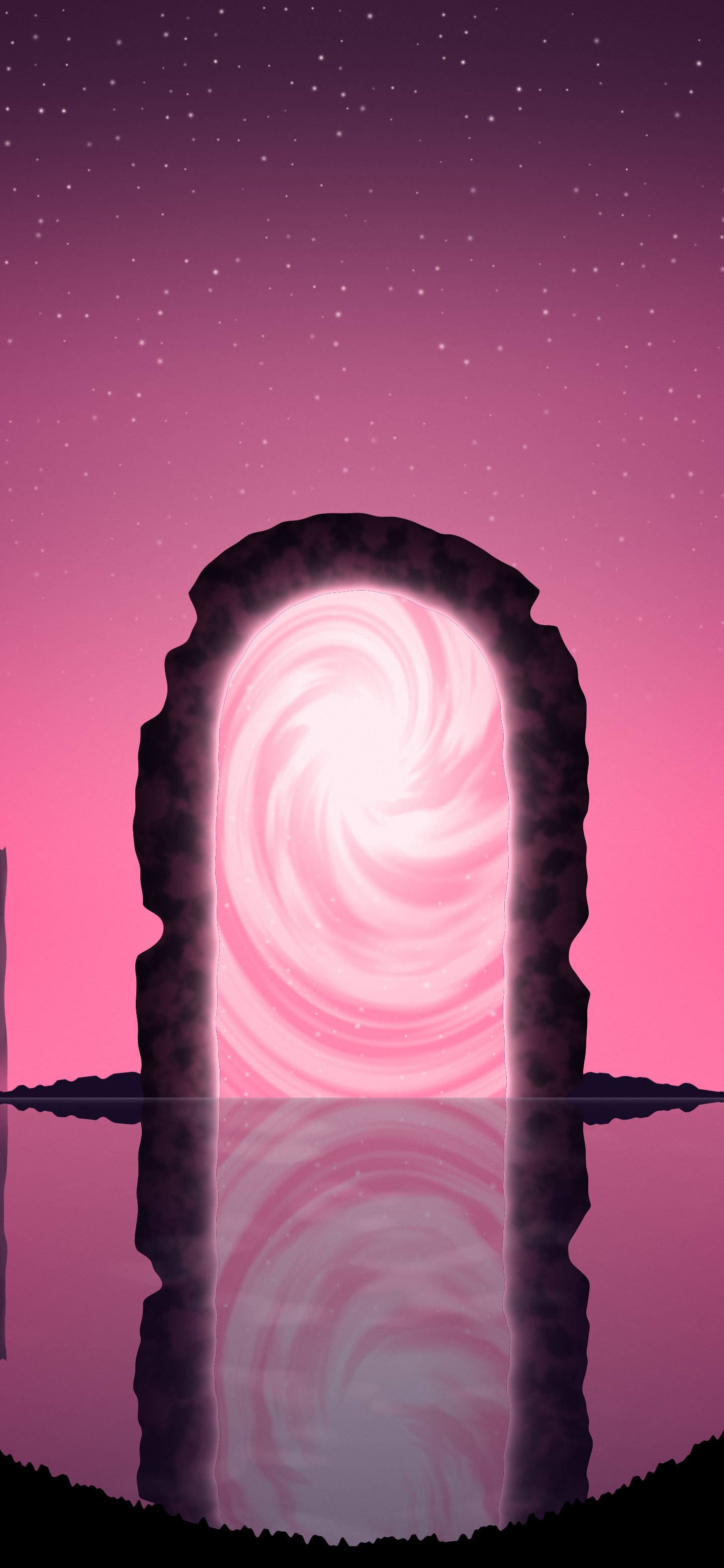 Hot Pink Fantasy Stone Portal wallpaper for iPhone and Android