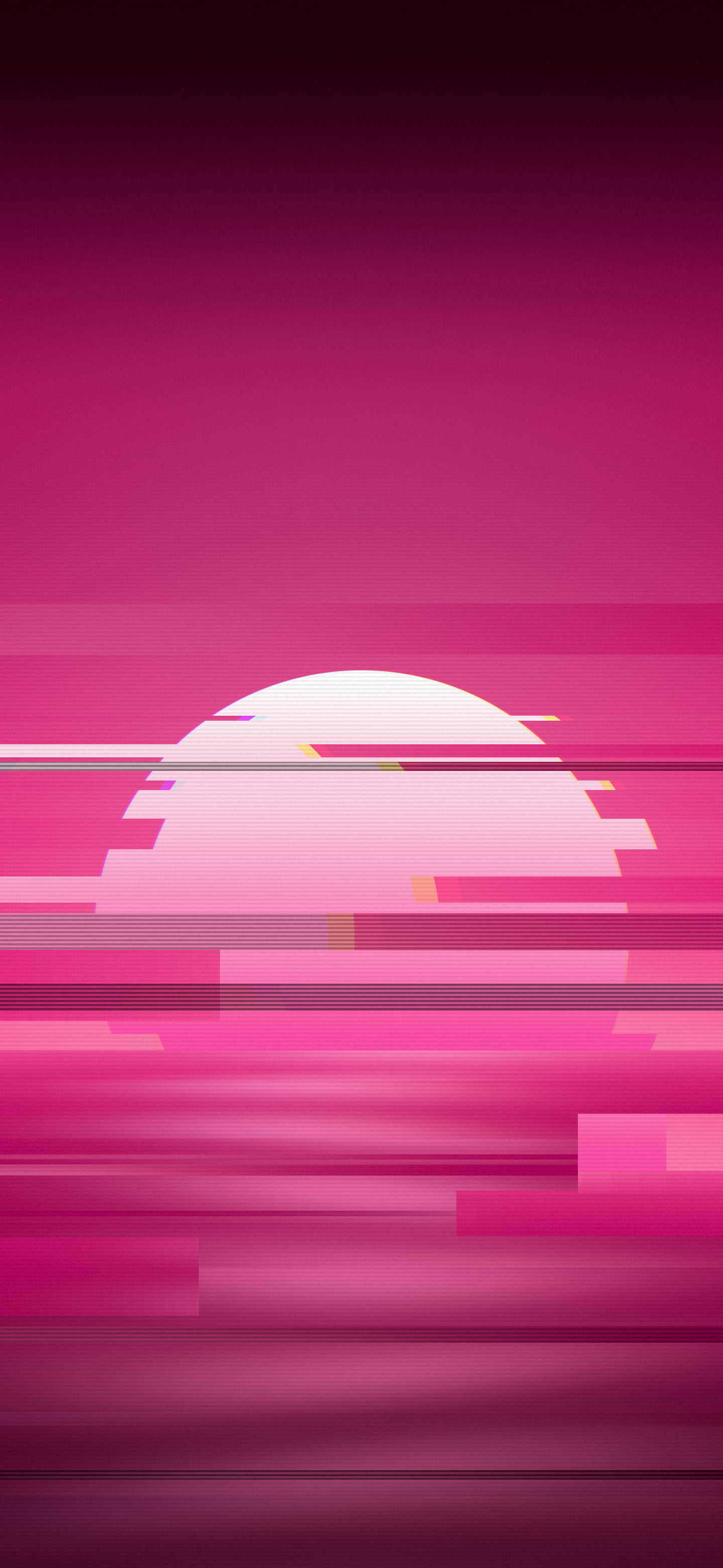 Hot Pink Glitch Sun wallpaper for iPhone and Android